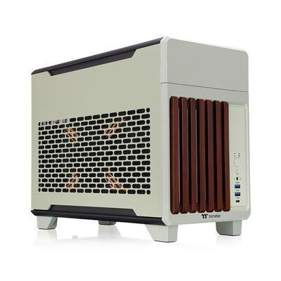 Caixa PC Tower THERMALTAKE TR100 WS (Aço e madeira - Verde-claro) — miniatura 2