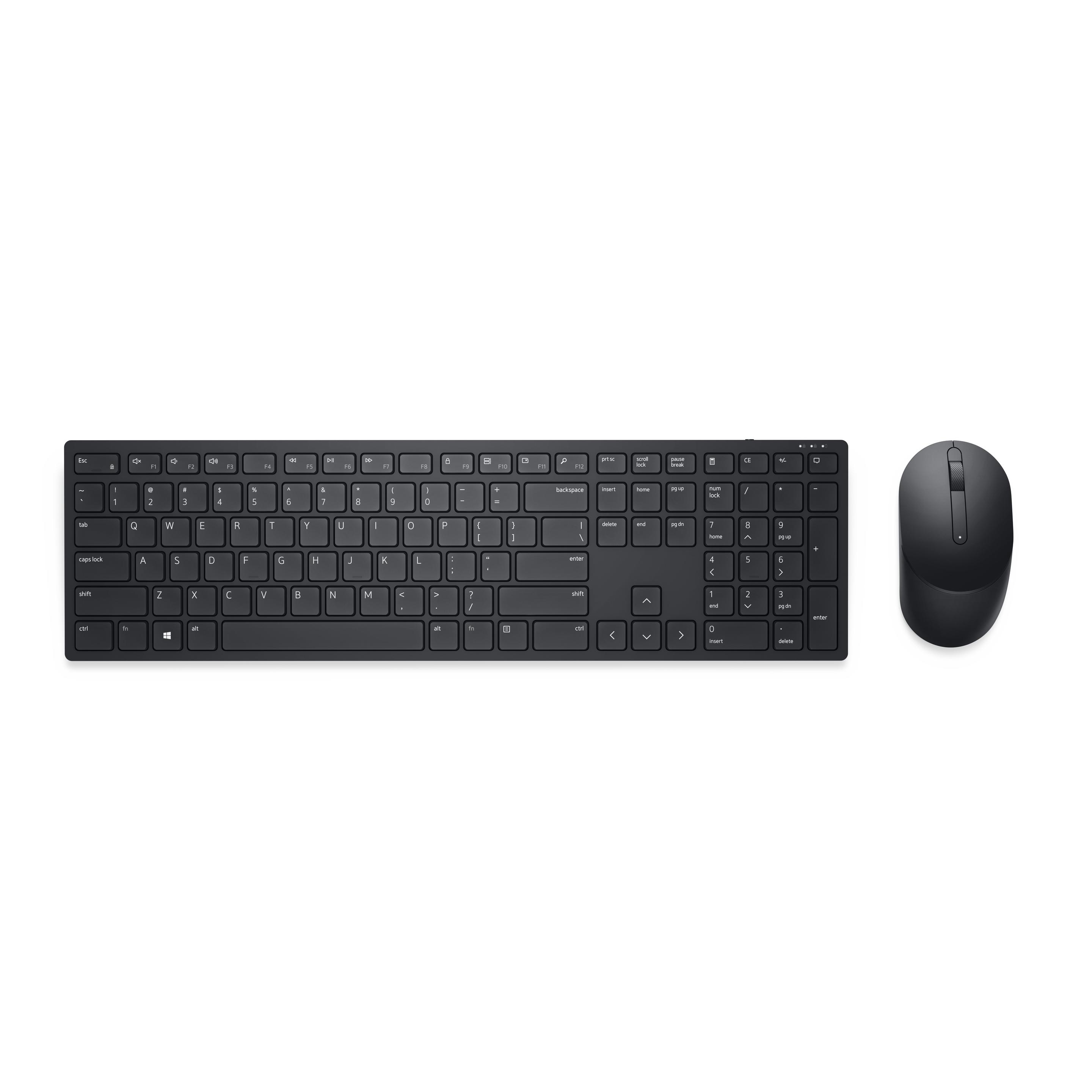 Teclado e Rato DELL KM5221W (Espanhol - Tamanho completo - RF Wireless - Preto)