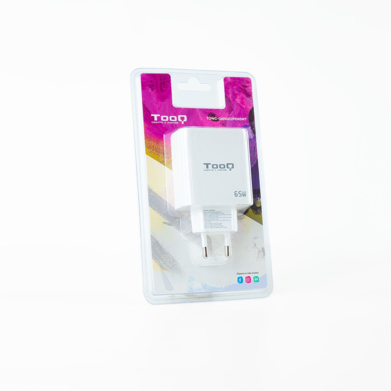 Carregador de Parede TOOQ TQWC-GANQC2PD65WT (65 W - Branco), miniatura 5