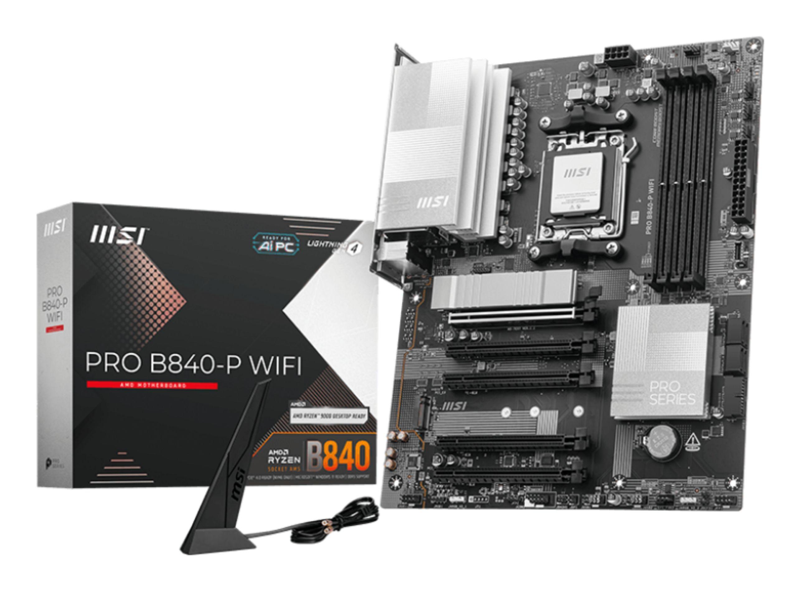 Motherboard MSI PRO B840-P WIFI (AM5 - ATX - Duplo canal - Preto)