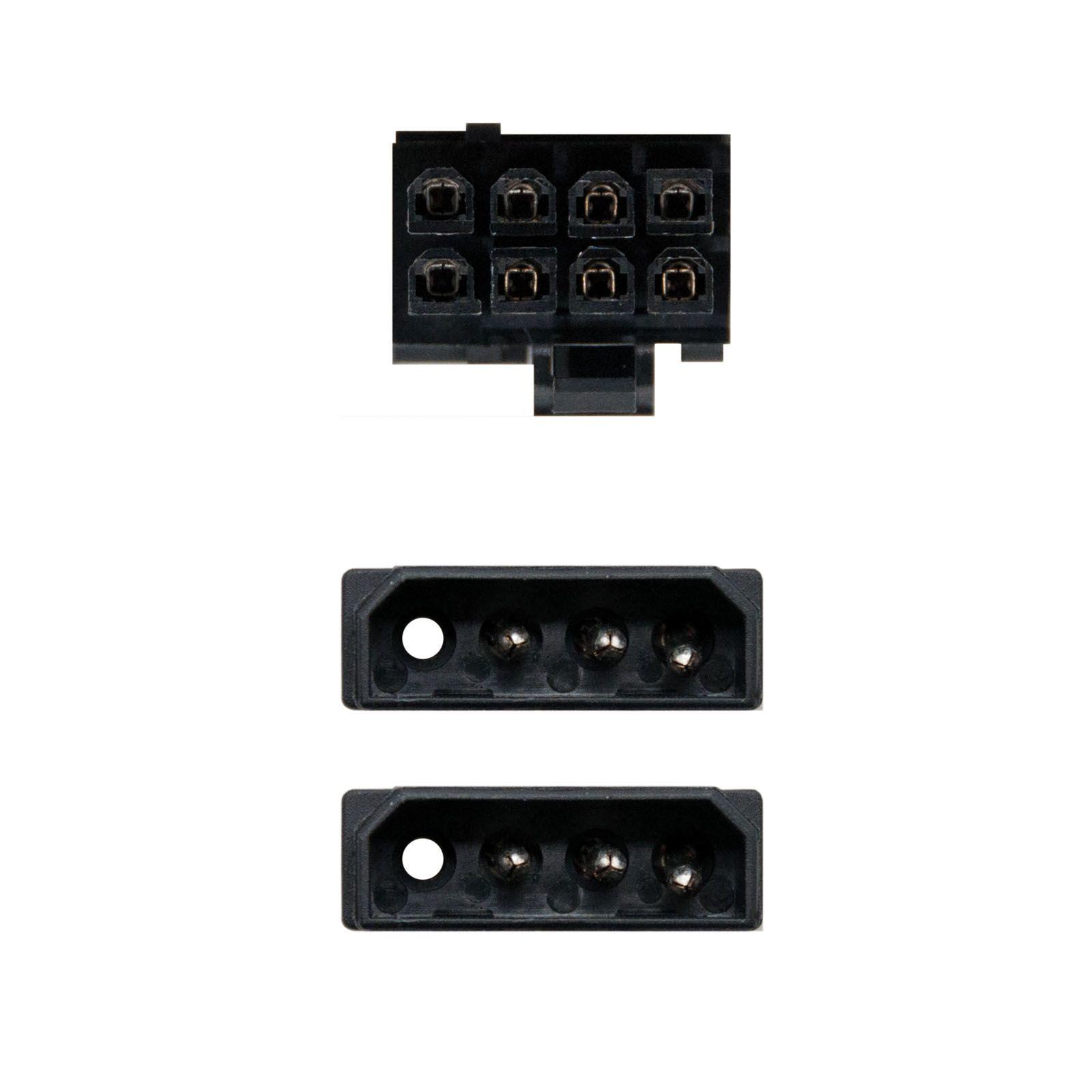 Cabo de Alimentação para Placa Gráfica NANOCABLE 10.19.1201 (0,2 m - 2 x Molex macho de 4 pinos - PCIe macho de 6+2 pinos - Preto) — miniatura 2