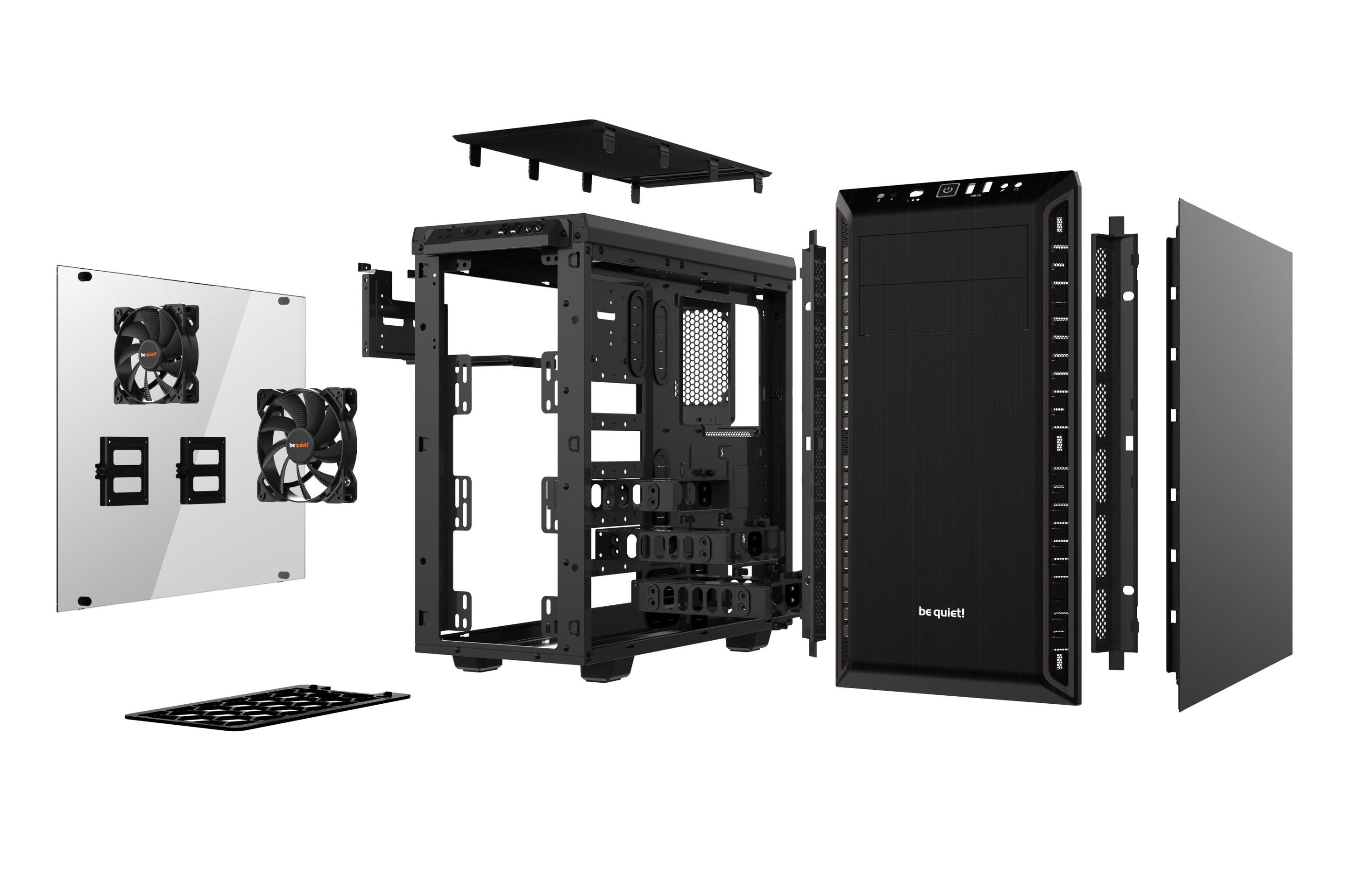 Caixa PC BE QUIET! Pure Base 600 Window (ATX, micro ATX, Mini-ITX - Midi Tower - ATX, micro-ATX, Mini-ITX - Preto) — miniatura 3