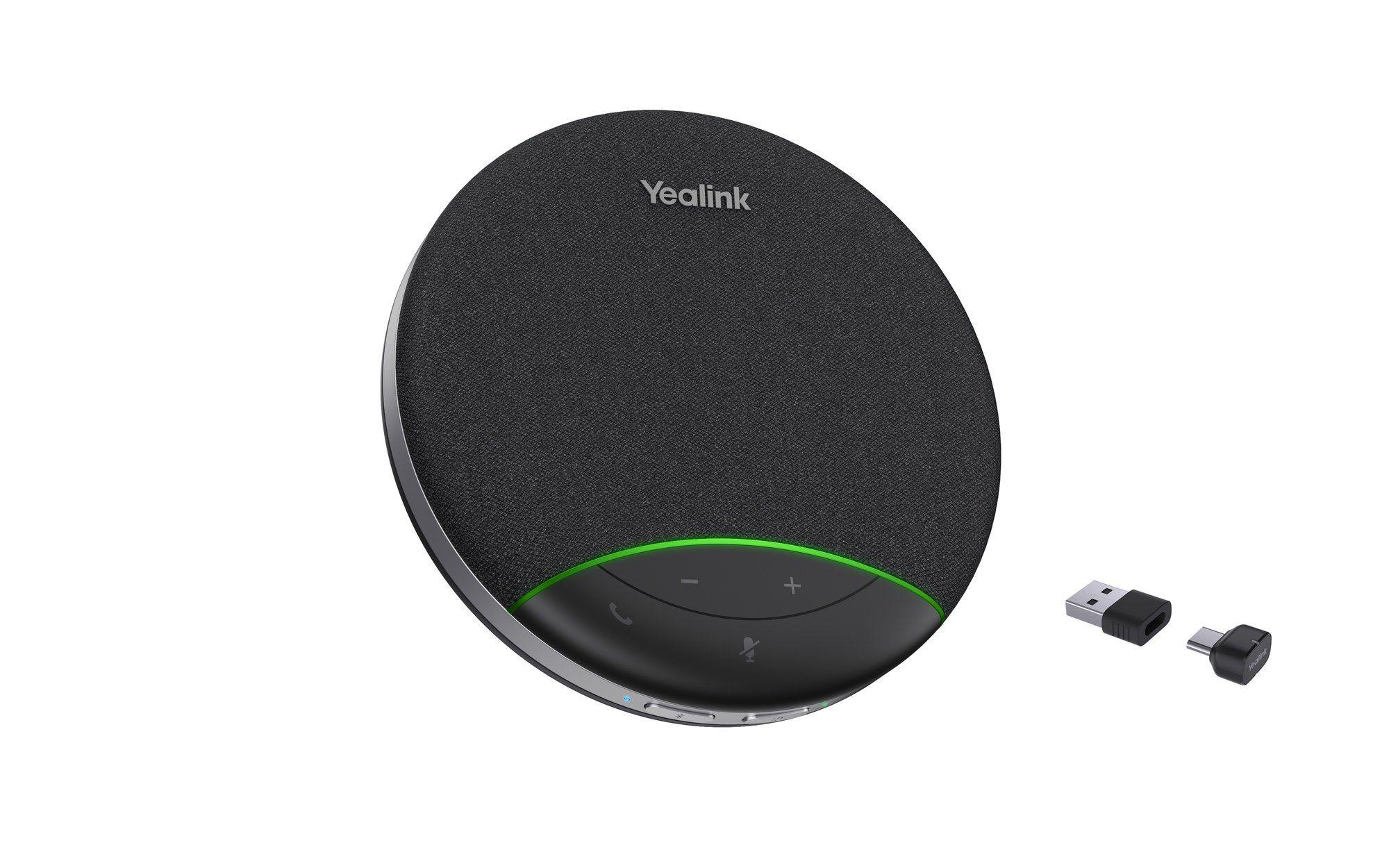 Telefone de Conferência YEALINK SP92 com Dongle USB-C/A (Sem fios - Universal - Preto)