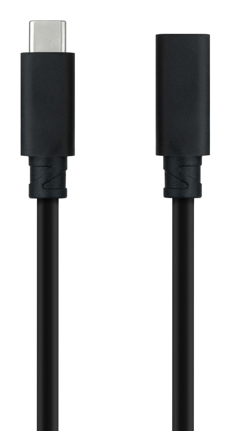 Cabo Prolongador USB-C NANOCABLE 10.01.4501 (1 m - USB C - Preto) — miniatura 2