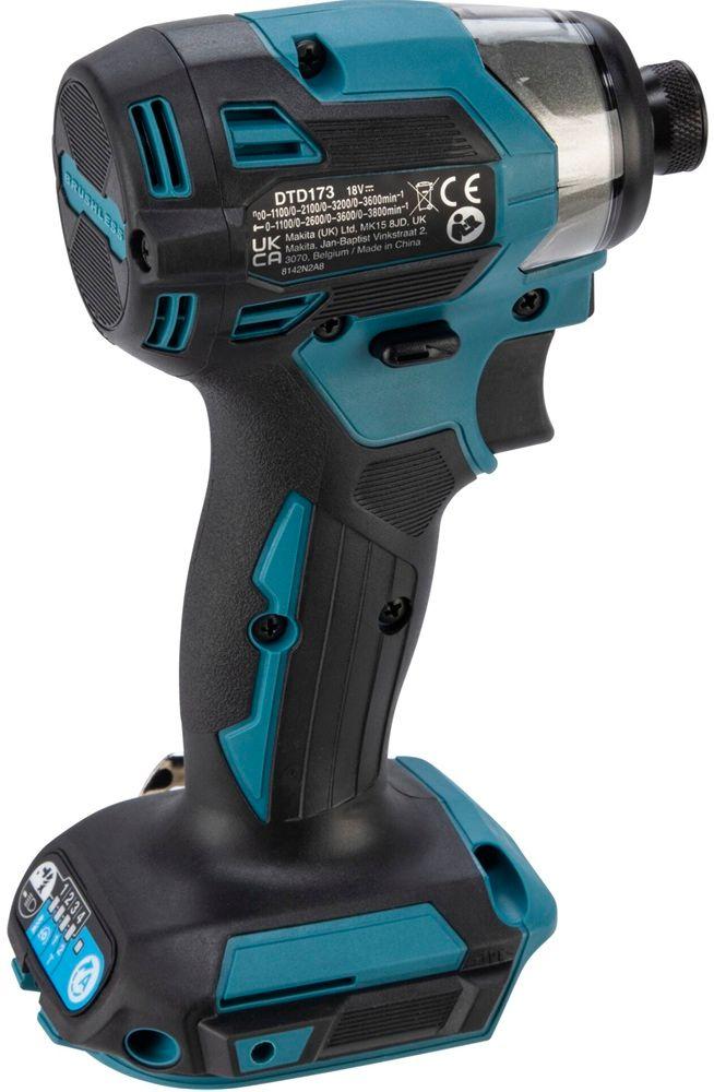 Aparafusadora de Impacto MAKITA DTD173Z (18 V - 1/4" - 180 Nm - Preto e Azul), miniatura 3
