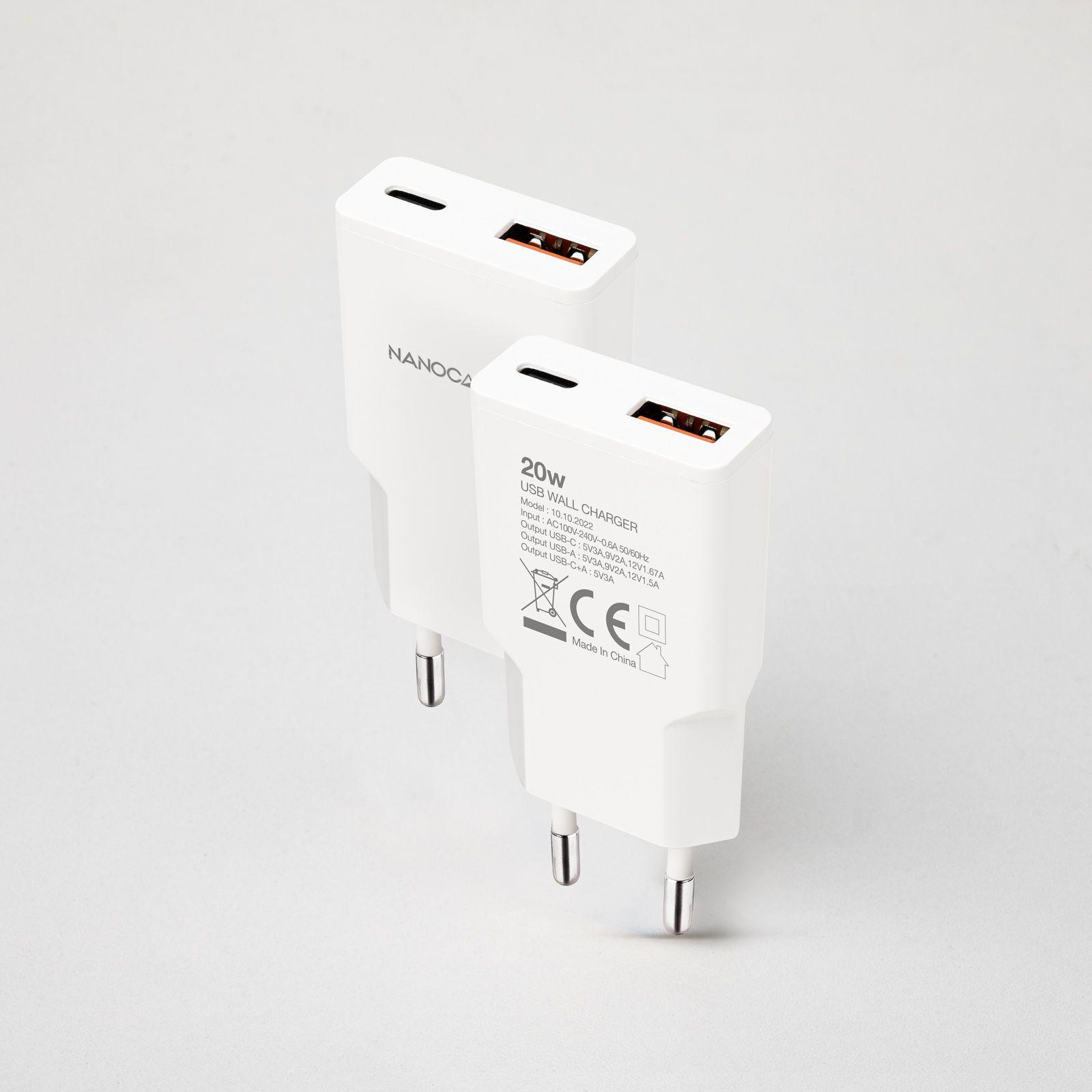 Carregador de Parede NANOCABLE 10.10.2022 (20 W - Até 20 W - Branco), miniatura 2