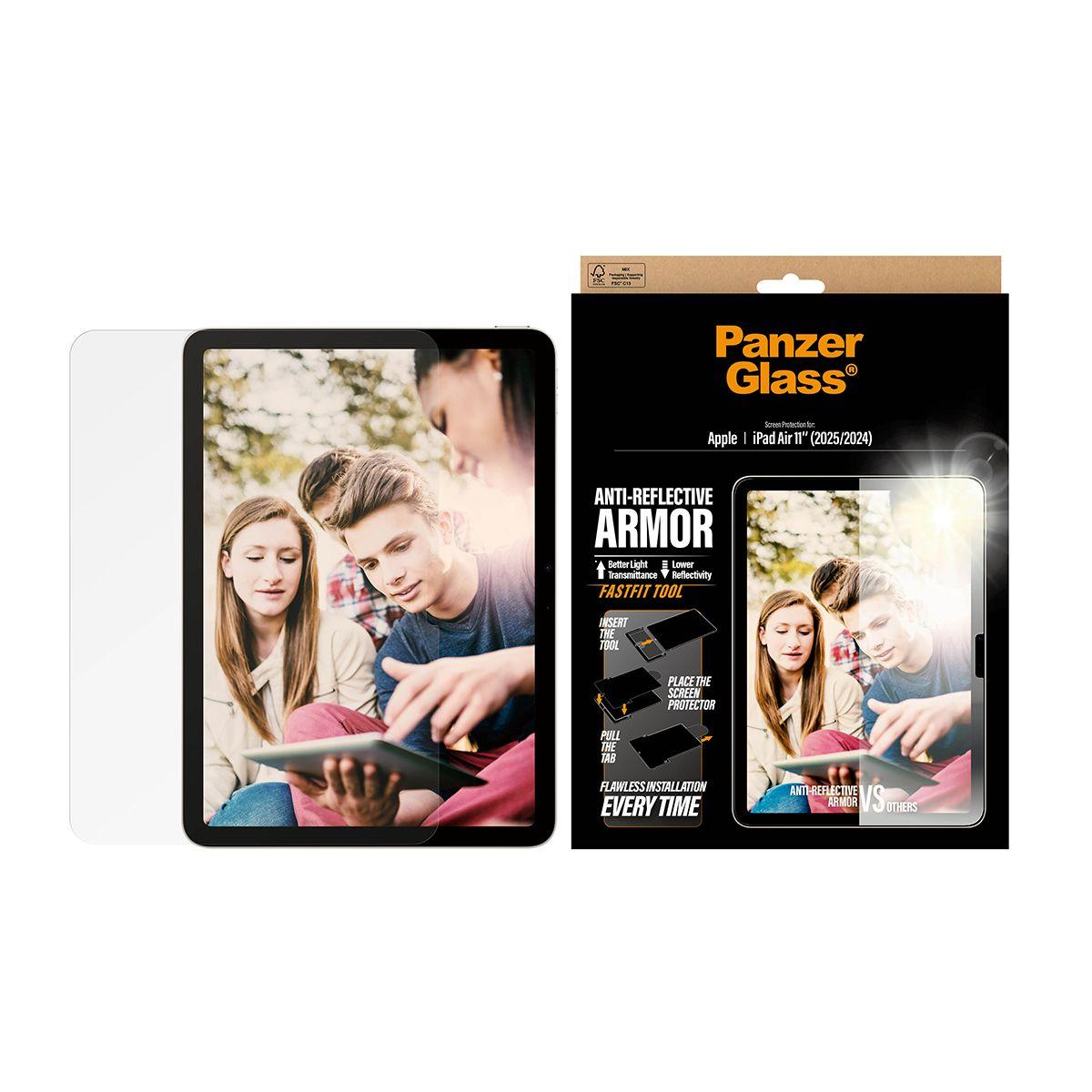 Película de Proteção de Ecrã PANZERGLASS PG42519 (Anti-Reflective Armor - iPad Air 11″ 2024-2026 - Transparente) — miniatura 2