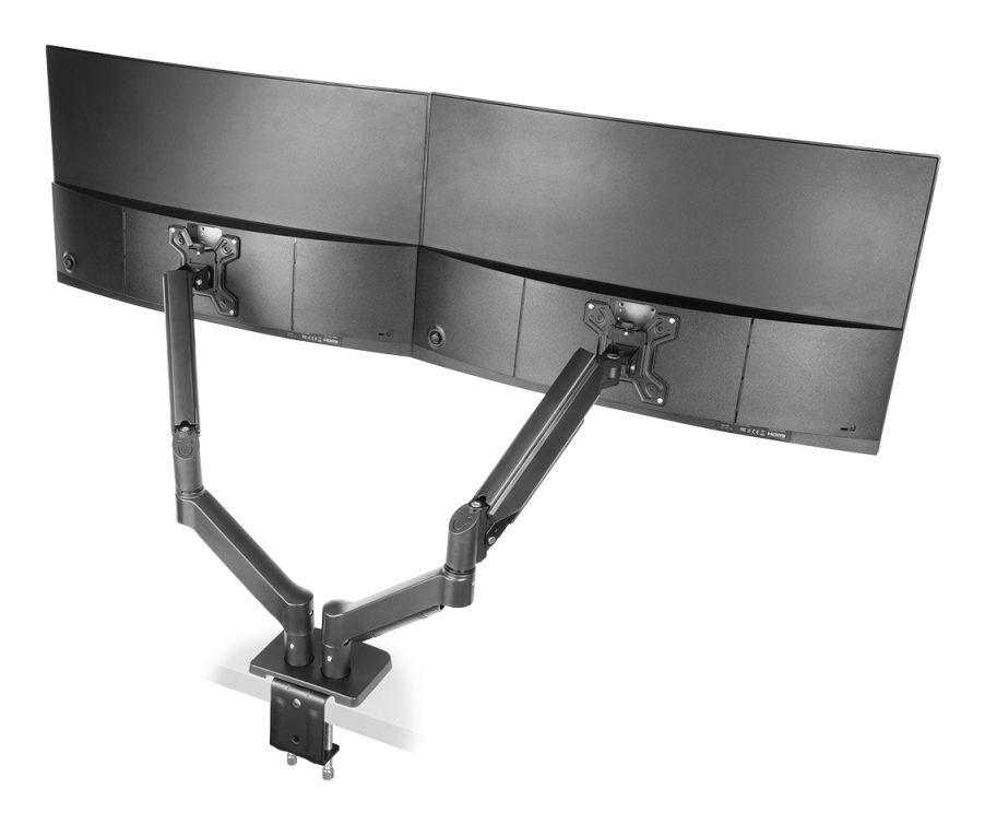 Suporte de Secretária Duplo para Monitores MARS GAMING MARM-PRO2 (100 x 100 mm - 75 x 75 mm - 68,6 cm - Preto), miniatura 4