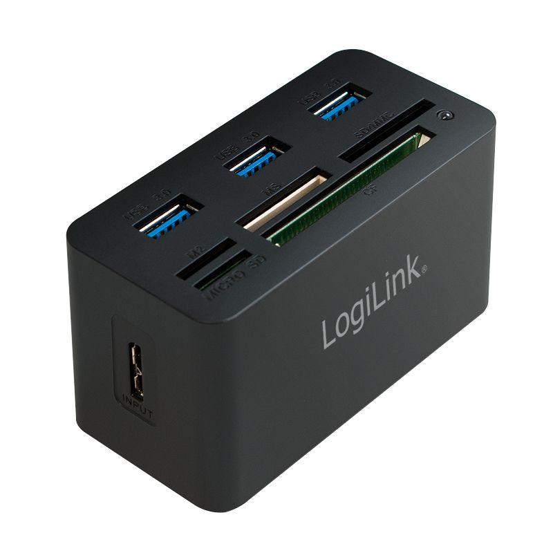 Hub USB LOGILINK CR0042 (1 m - Preto)