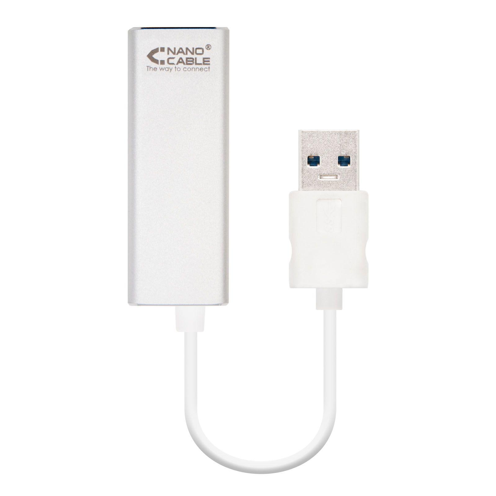 Conversor USB para Ethernet NANOCABLE 10.03.0401 (15 cm - RJ-45 - USB 3.0 - Prateado) — miniatura 3