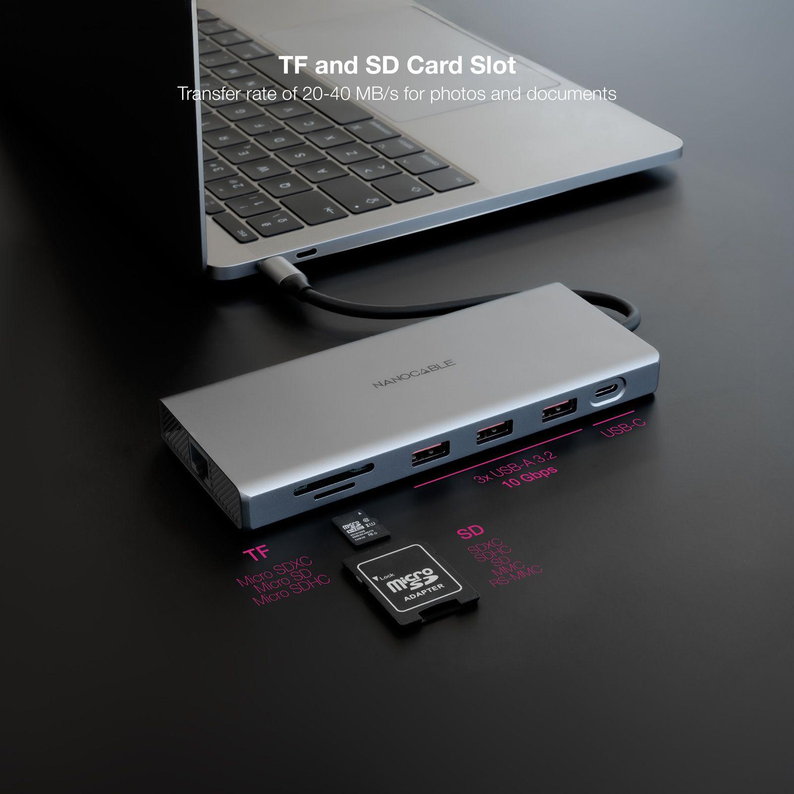 Hub USB-C NANOCABLE 10.16.4612 (0,18 m - Cinzento) — miniatura 4