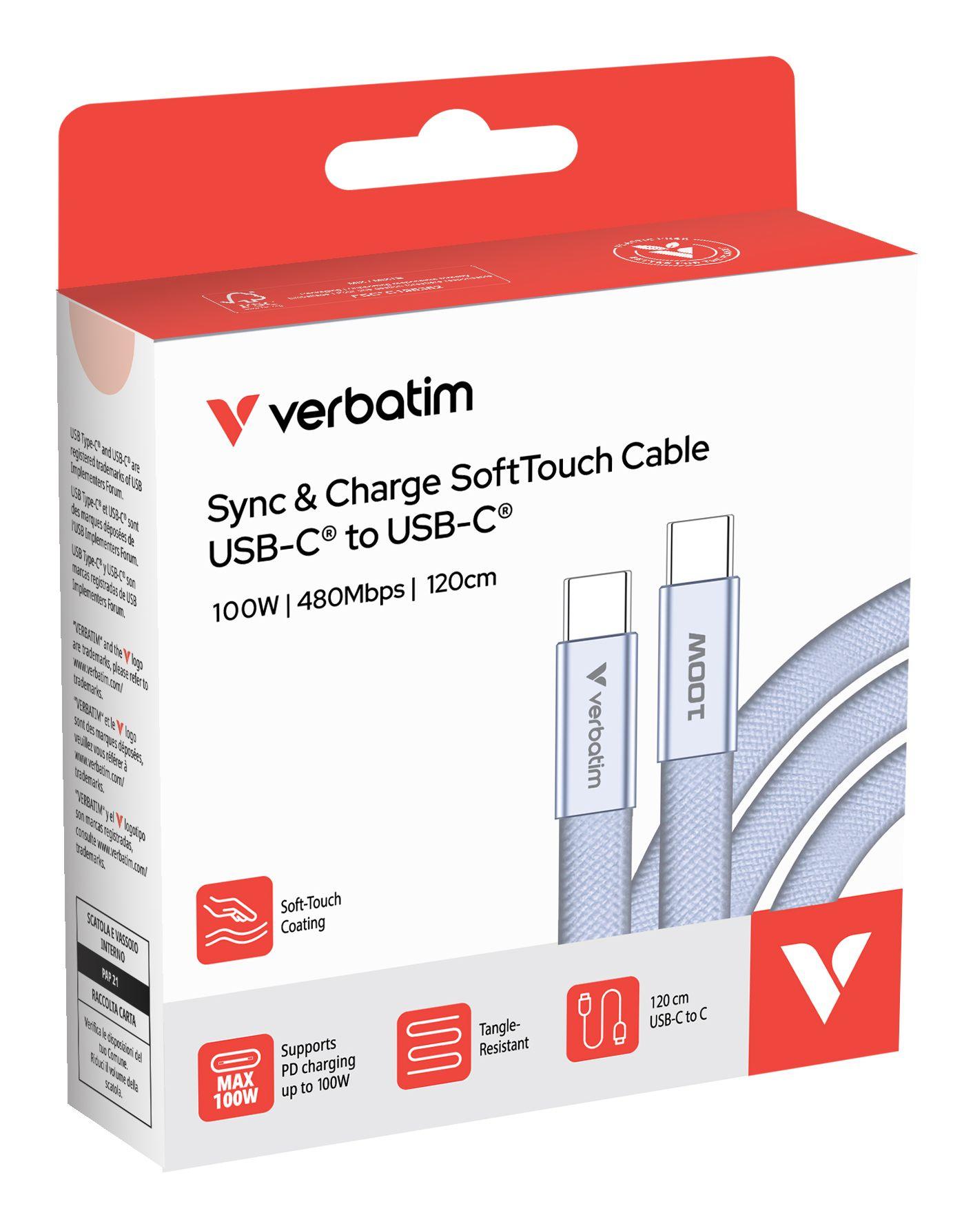Cabo USB-C VERBATIM 30278 (1,2 m - USB-C macho - Roxo) — miniatura 3