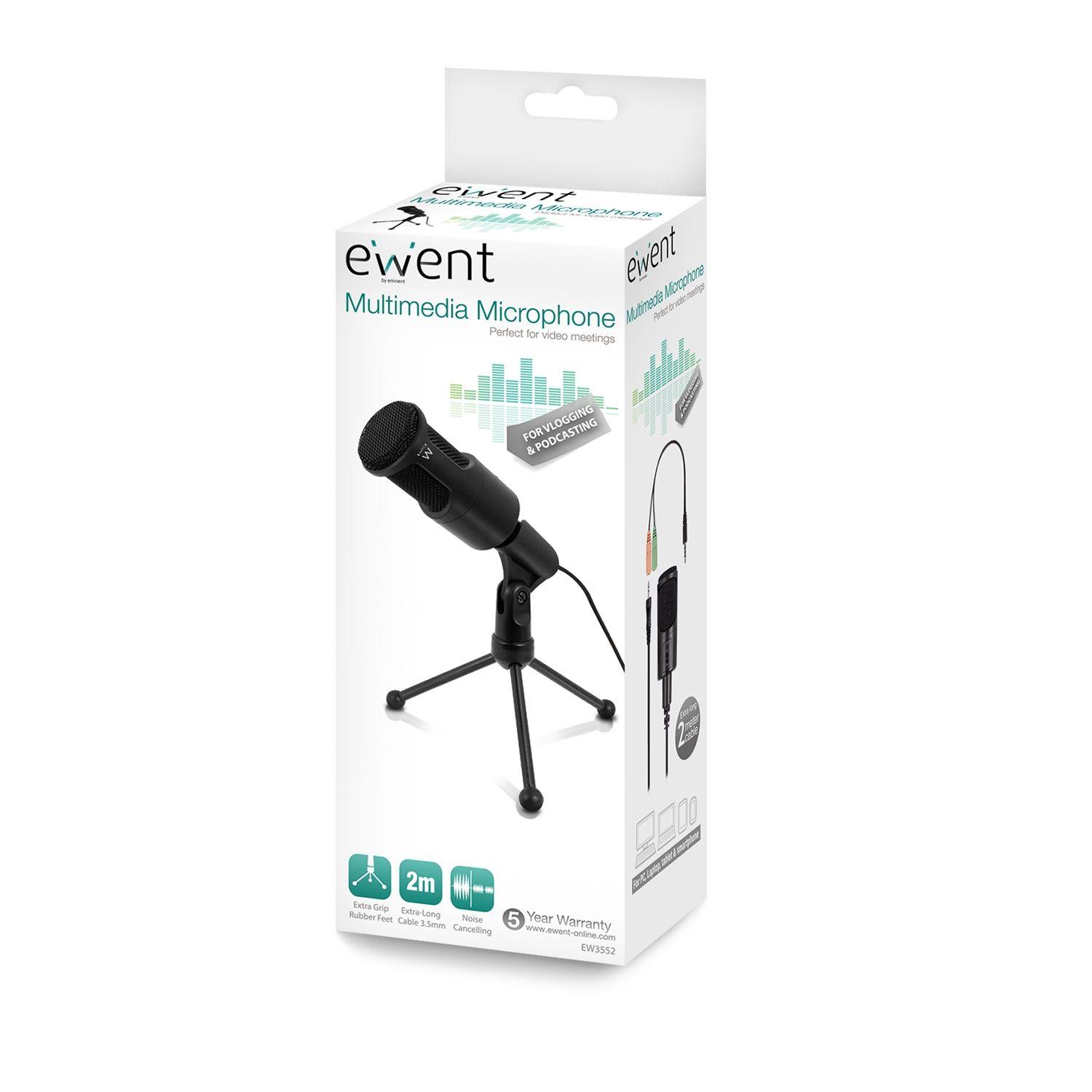Microfone EWENT EW3552 (Microfone para PC - Com fios - 3.5 mm - Preto) — miniatura 7