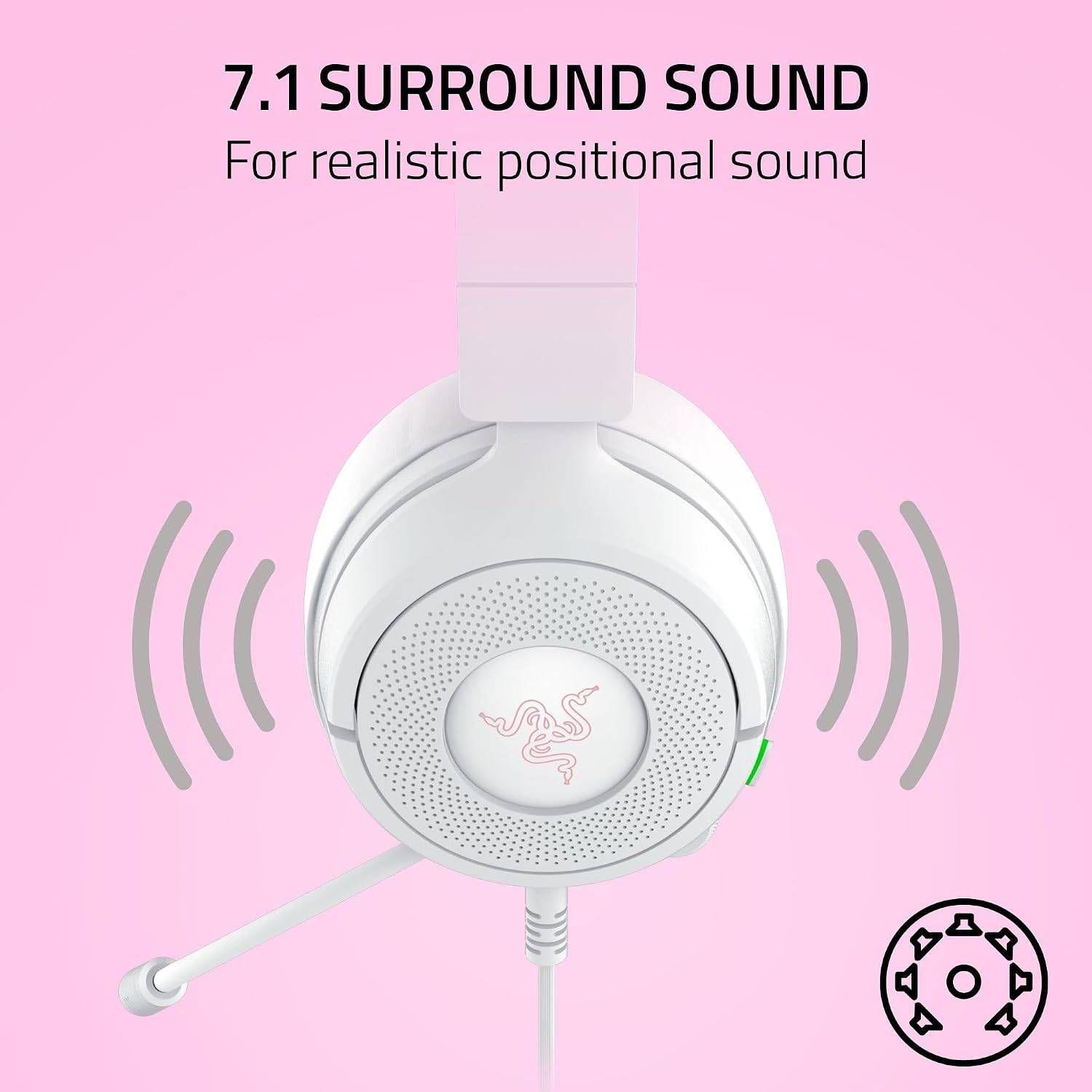 Headset RAZER Kraken Kitty V3 X (Binaural - Com fios - 4 cm - Branco), miniatura 6
