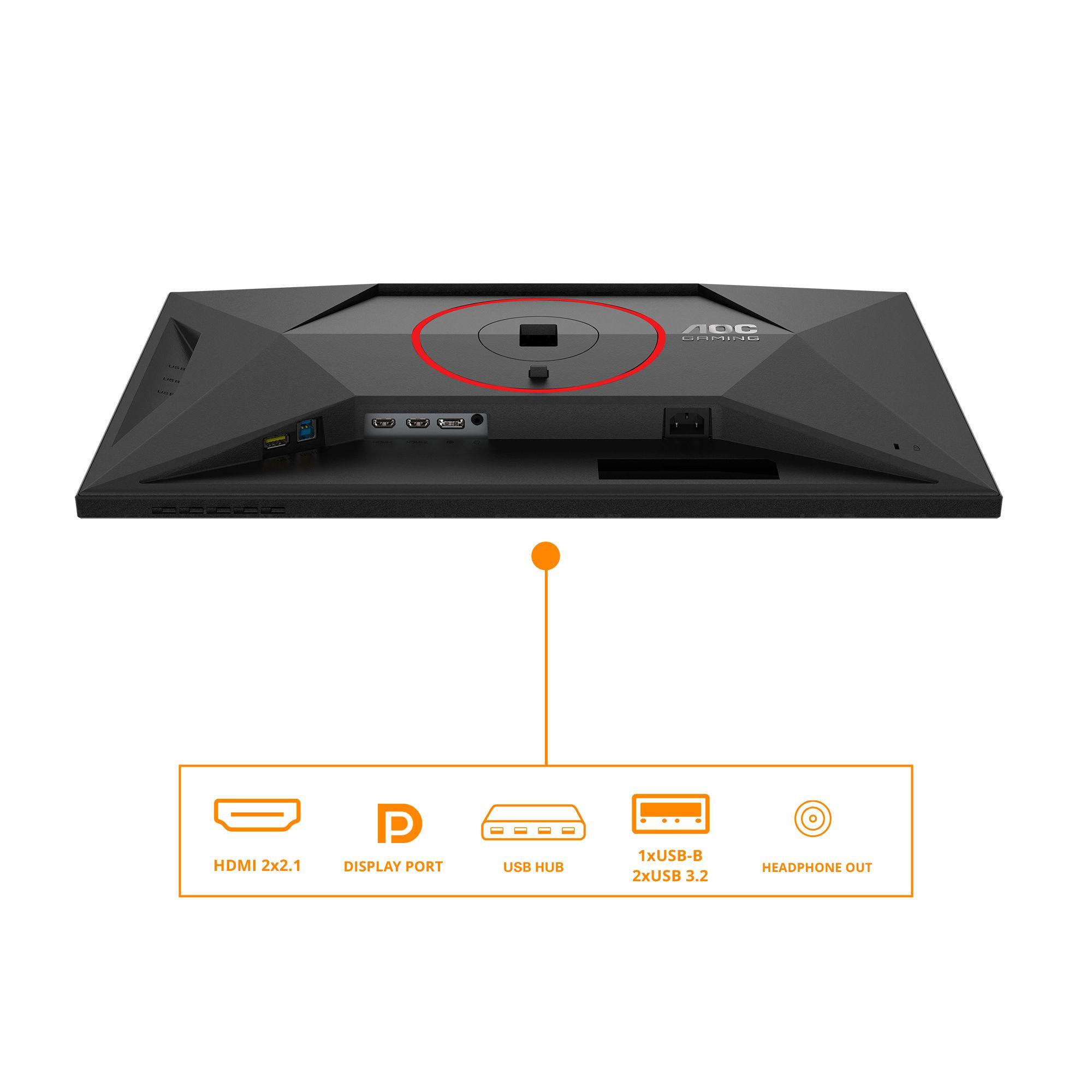 Monitor AOC Q27G4SRU (27" - Fast IPS - 320 Hz - Preto/Vermelho) — miniatura 4