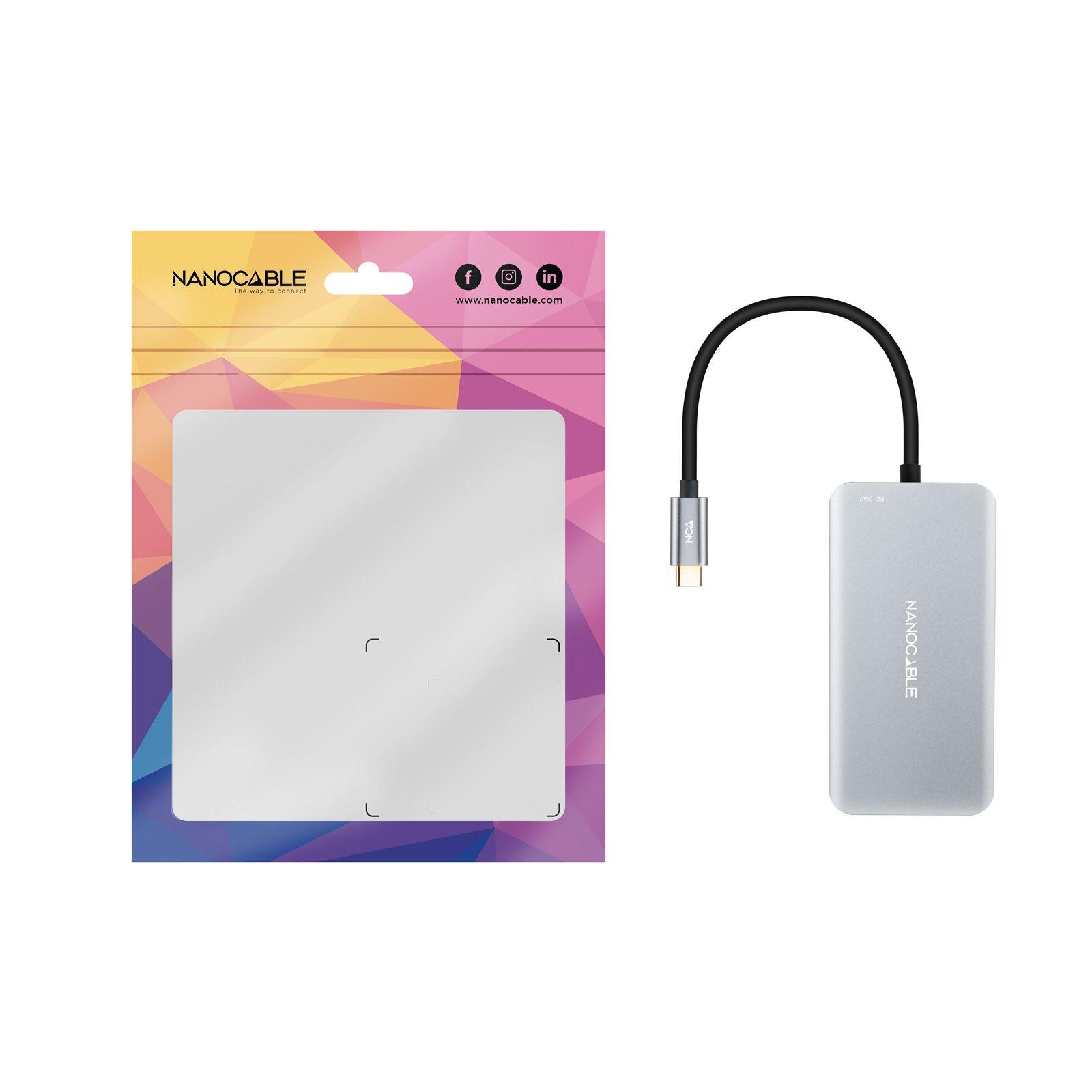 Hub USB-C NANOCABLE 10.16.1005 (0,15 m - Cinzento) — miniatura 3