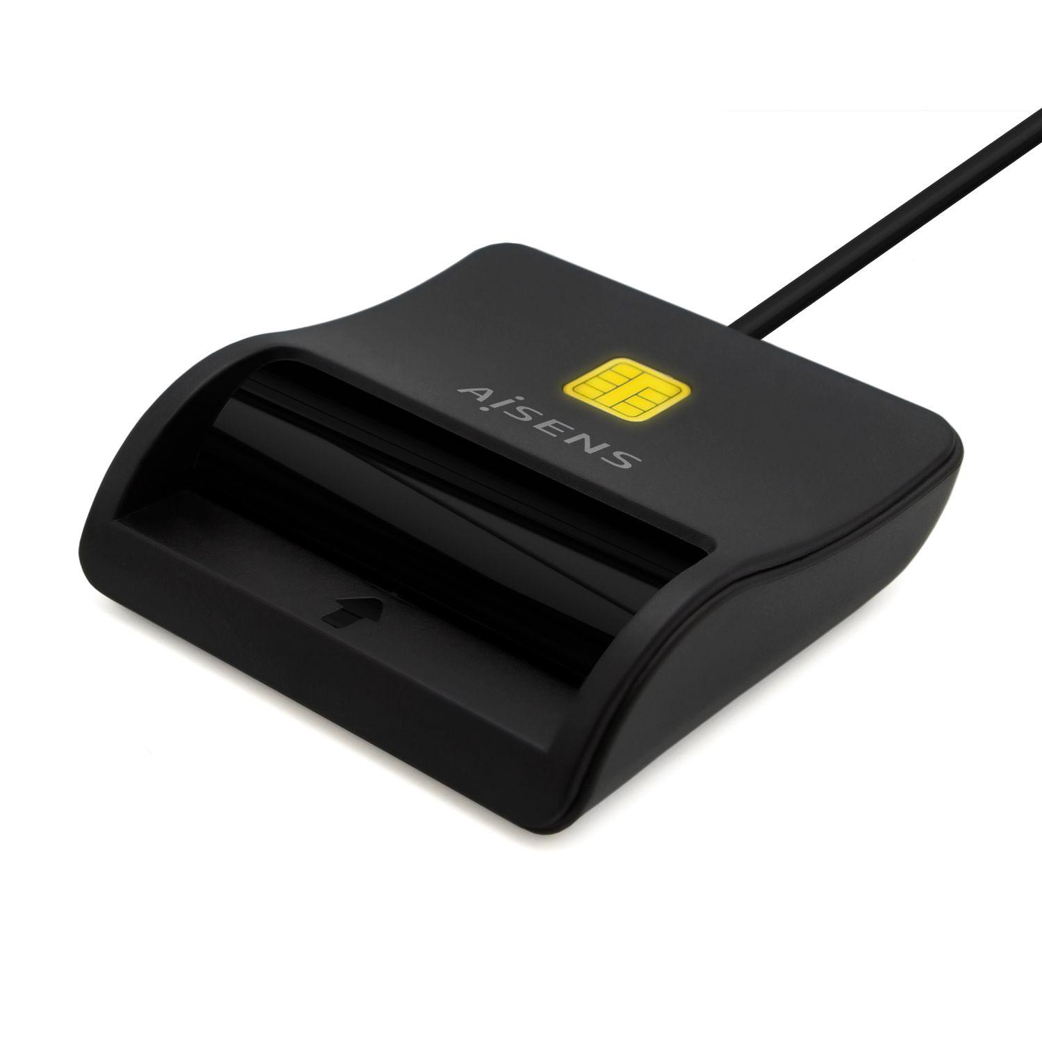 Leitor de Cartões Inteligentes AISENS ASCR-SN03C-BK (USB 2.0 - Preto)