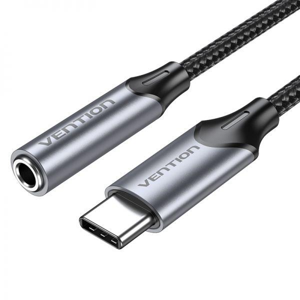 Adaptador de Áudio VENTION BGMHA (0,1 m - USB Tipo-C macho - Jack fêmea de 3,5 mm - Cinzento), miniatura 2