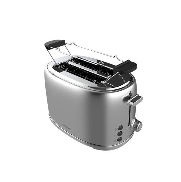 Torradeira CECOTEC Toast&Taste 1000 Retro Double Inox (980 W - 2 fatias - Ferro - Inox), miniatura 2