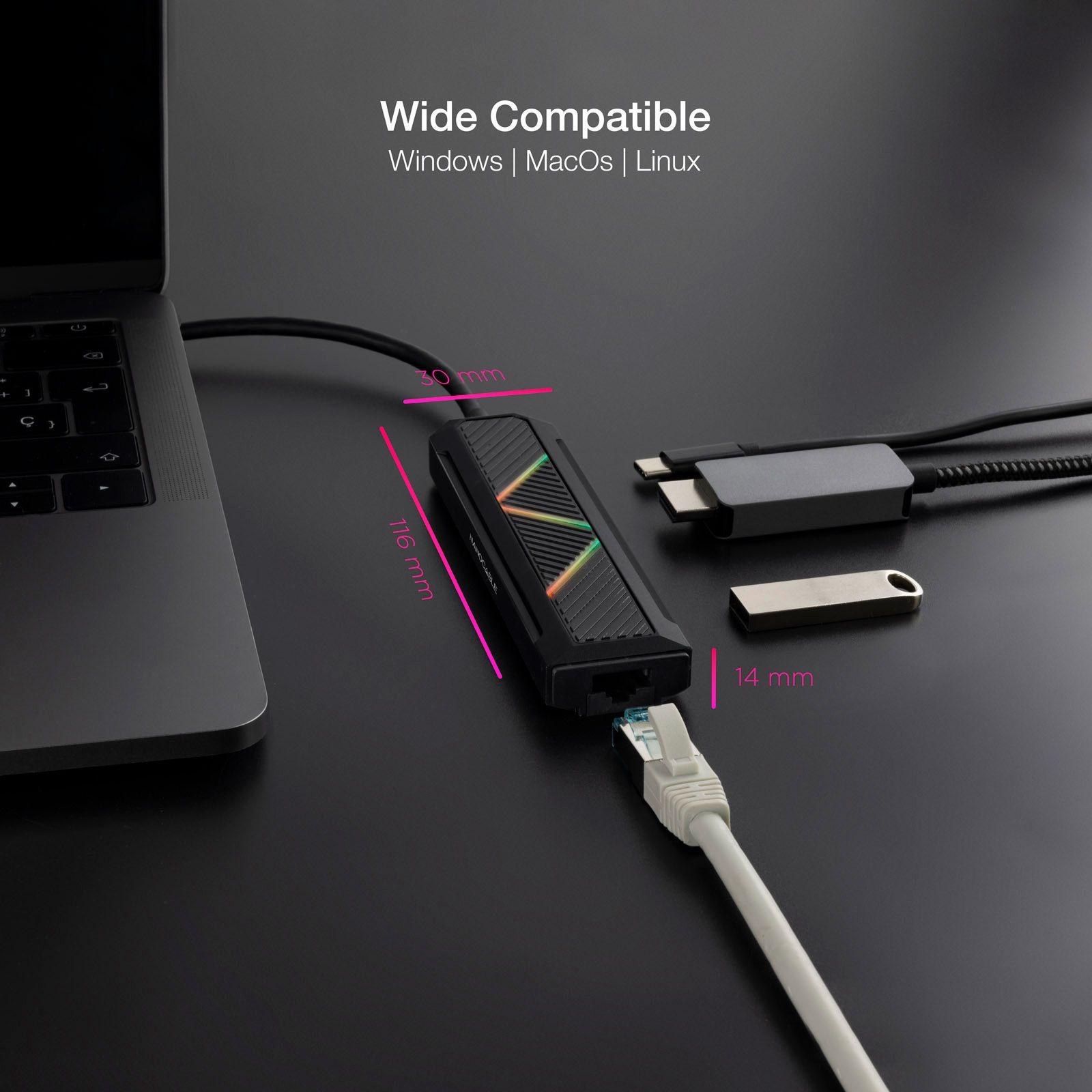 Hub USB-C NANOCABLE 10.16.0501 (0,15 m - Preto) — miniatura 2