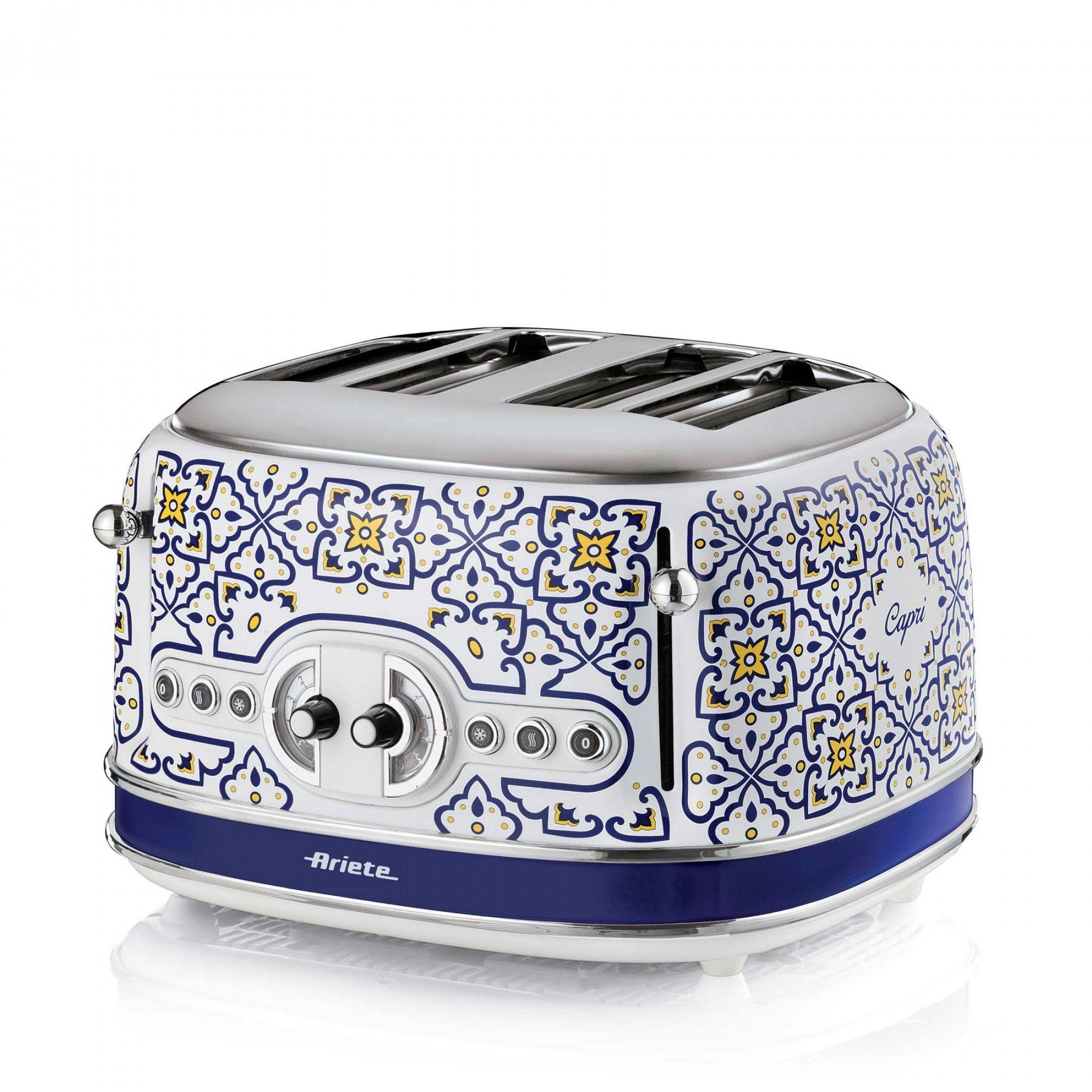 Torradeira ARIETE 0156/0C (1630 W - Altura 20,5 cm - Branco/Azul claro)