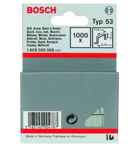 Agrafos de Arame Fino BOSCH Tipo 53 (11,4 x 0,74 x 14 mm - 1000 Unidades), miniatura 2