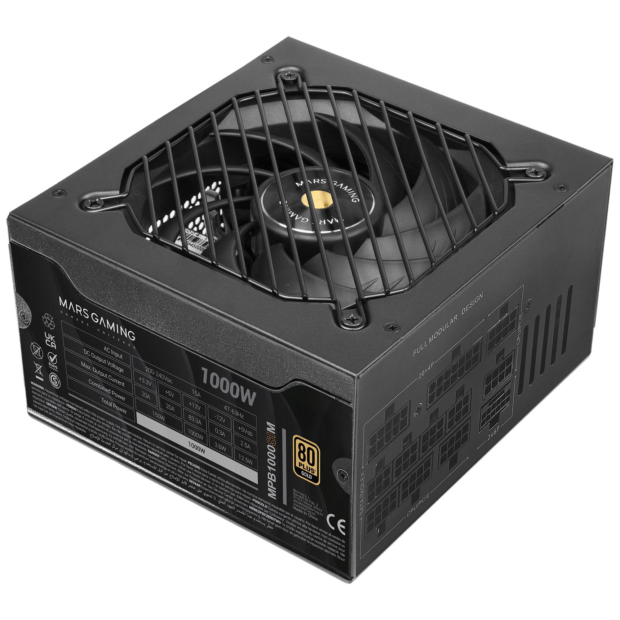 Fonte de Alimentação MARS GAMING MPB1000SIM (ATX - 1000 W - 80 PLUS Gold - Preto), miniatura 2