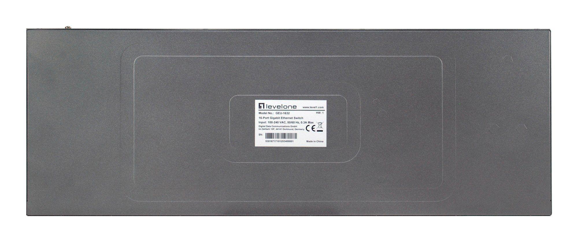 Switch de Rede LEVEL ONE GEU-1632 (RJ-45 Gigabit Ethernet - 10/100/1000 Mbit/s - 4,1 MB - Cinzento), miniatura 5
