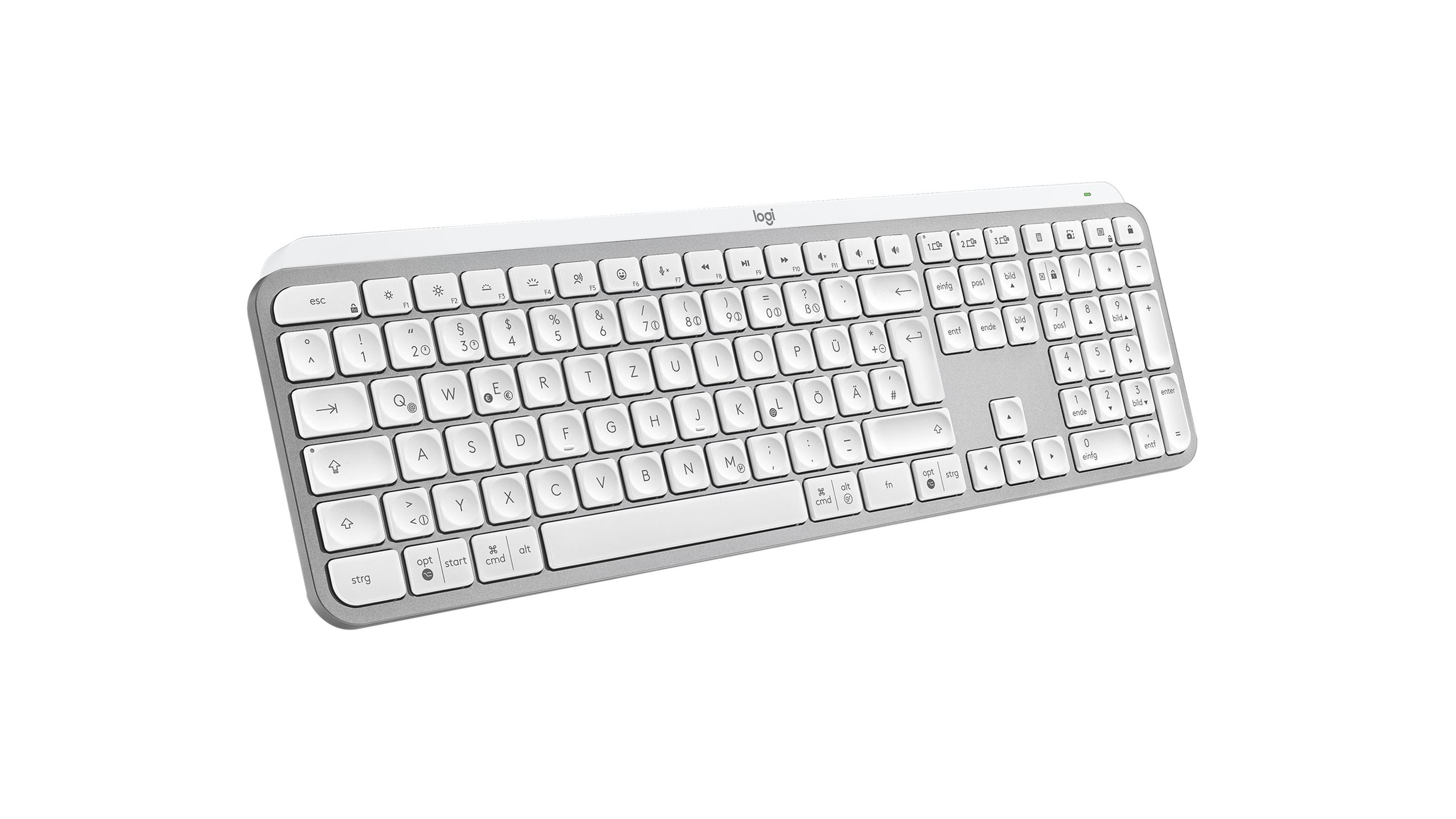 Teclado LOGITECH MX Keys S (Alemão - Teclas tesoura - Tamanho completo - Cinzento-claro) — miniatura 7