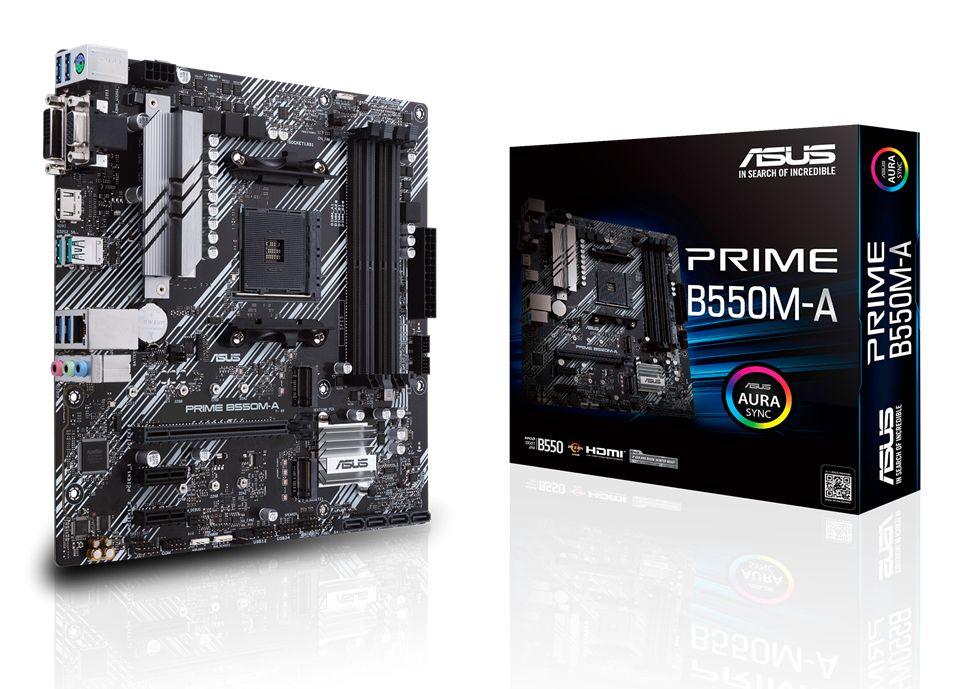 Motherboard ASUS PRIME B550M-A (AM4 - AMD Ryzen 3000 Series - micro-ATX - Preto)