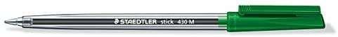 Caneta Esferográfica STAEDTLER Stick 430 (Plástico transparente - Verde)
