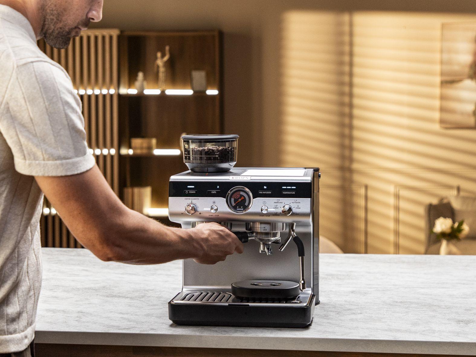 Máquina de Café Expresso Semiautomática KRUPS Precision XP801T10 (Café moído - 3 l - Botões, rotativo - Preto e Aço Inoxidável), miniatura 8