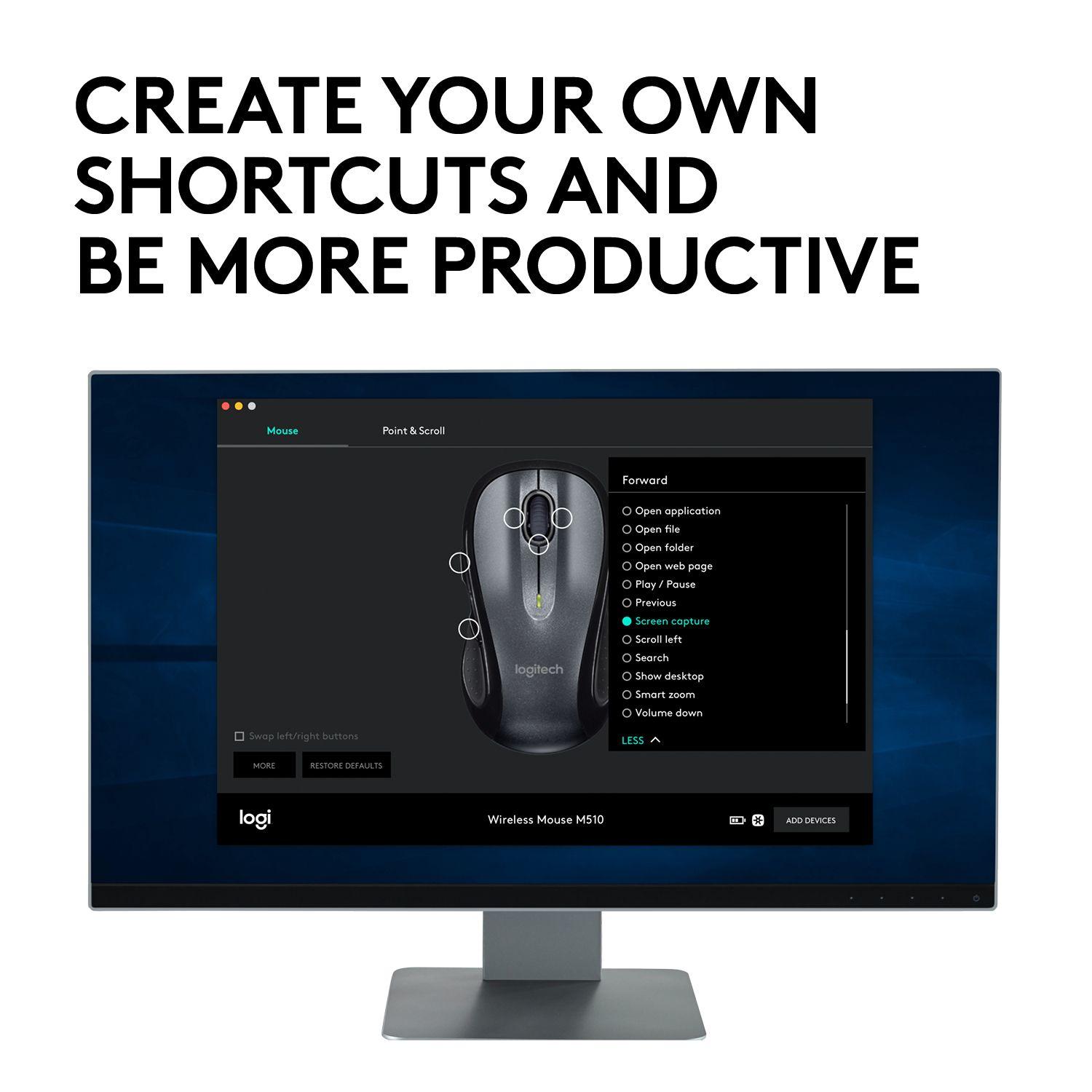 Rato LOGITECH M510 (Mão direita - 1000 DPI - Laser - Preto), miniatura 7