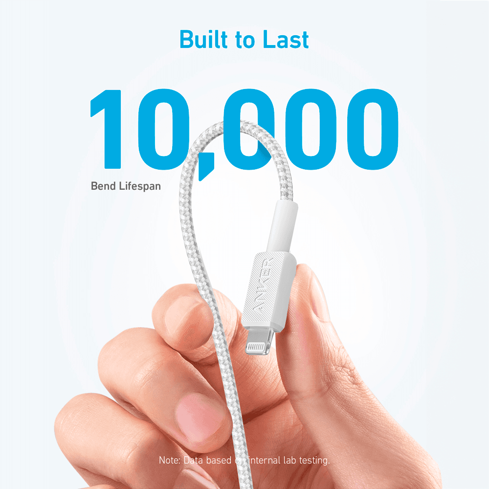 Cabo USB-C para Lightning ANKER 322 (0,9 m - USB-C macho - Lightning macho - Branco) — miniatura 3
