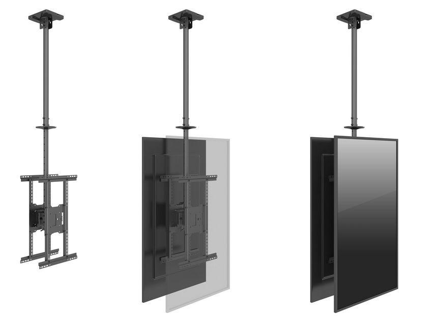 Suporte de Teto para 2 Ecrãs EQUIP 650370 (32"–65" - 80 kg - Preto), miniatura 6