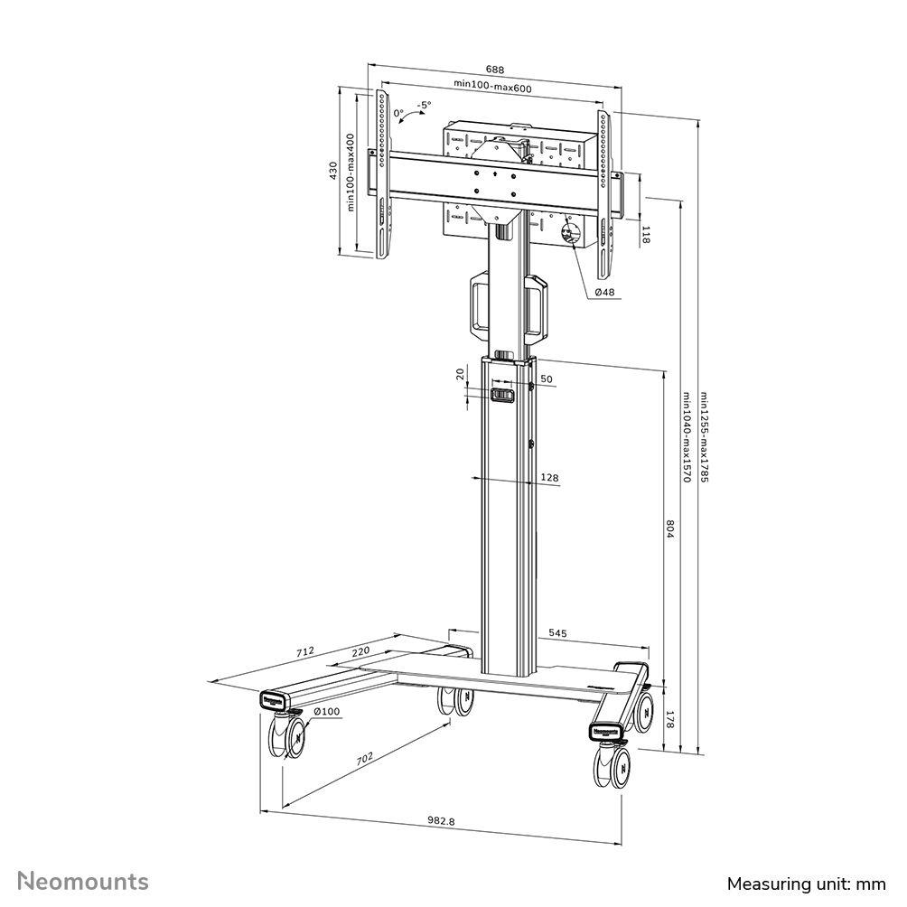 Suporte de Chão para TV NEOMOUNTS FL50S-825BL1 (190,5 cm - 70 kg - -5-0° - Preto), miniatura 17