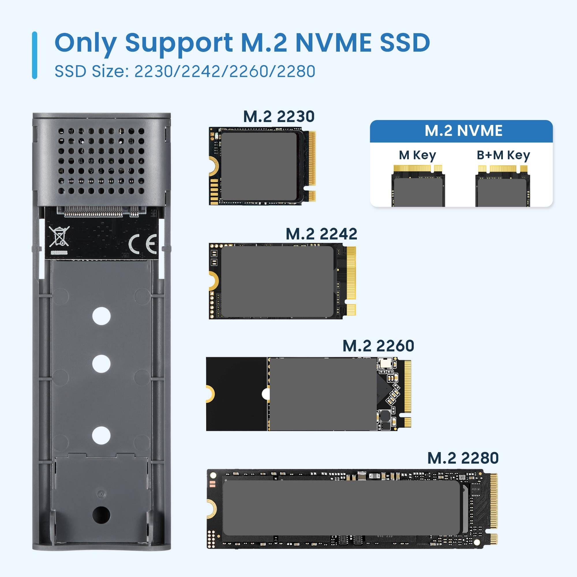 Caixa Externa SSD EWENT EW7060 (M2 - USB 3.2 Type-C/USB - Cinzento Escuro) — miniatura 2