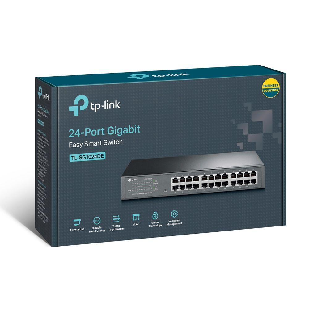 Switch TP-LINK TL-SG1024DE V2 (Gigabit Ethernet - 4,1 MB - 48 Gbit/s - Preto) — miniatura 4