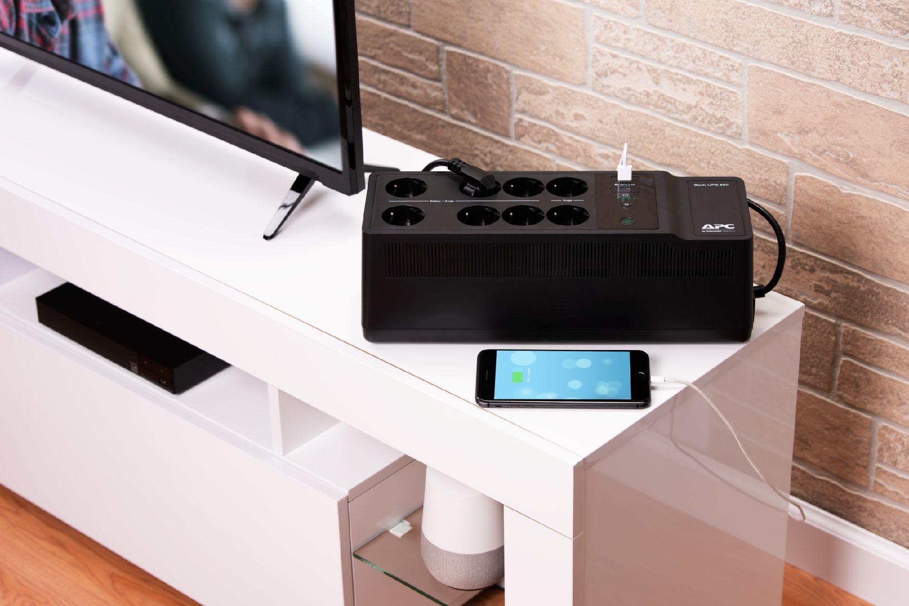 UPS Offline APC BE850G2-GR (2 USB 2.0 - Tipo F - Preto) — miniatura 3