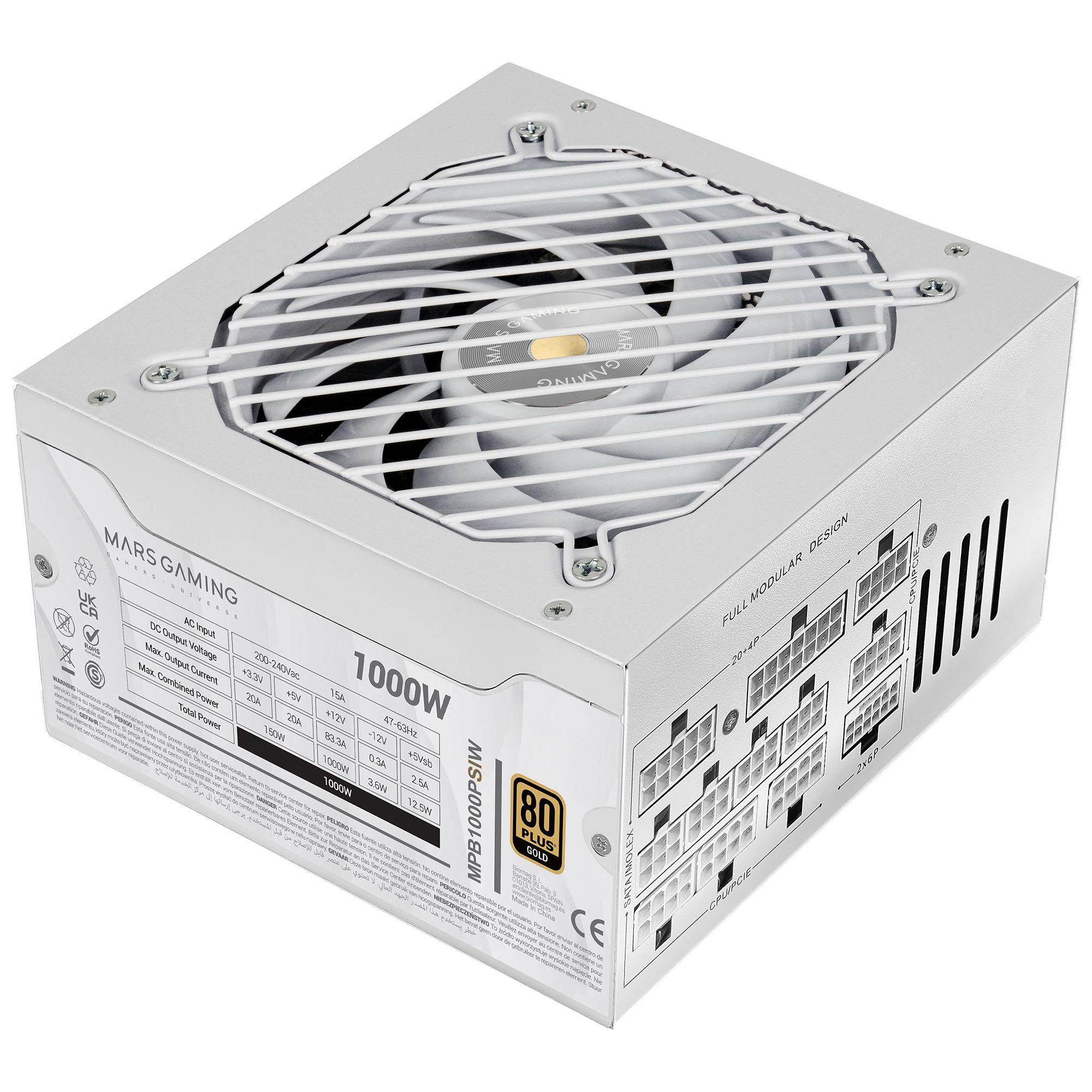 Fonte de Alimentação MARS GAMING MPB1000PSI (ATX - 1000 W - 80 PLUS Gold - Branca)