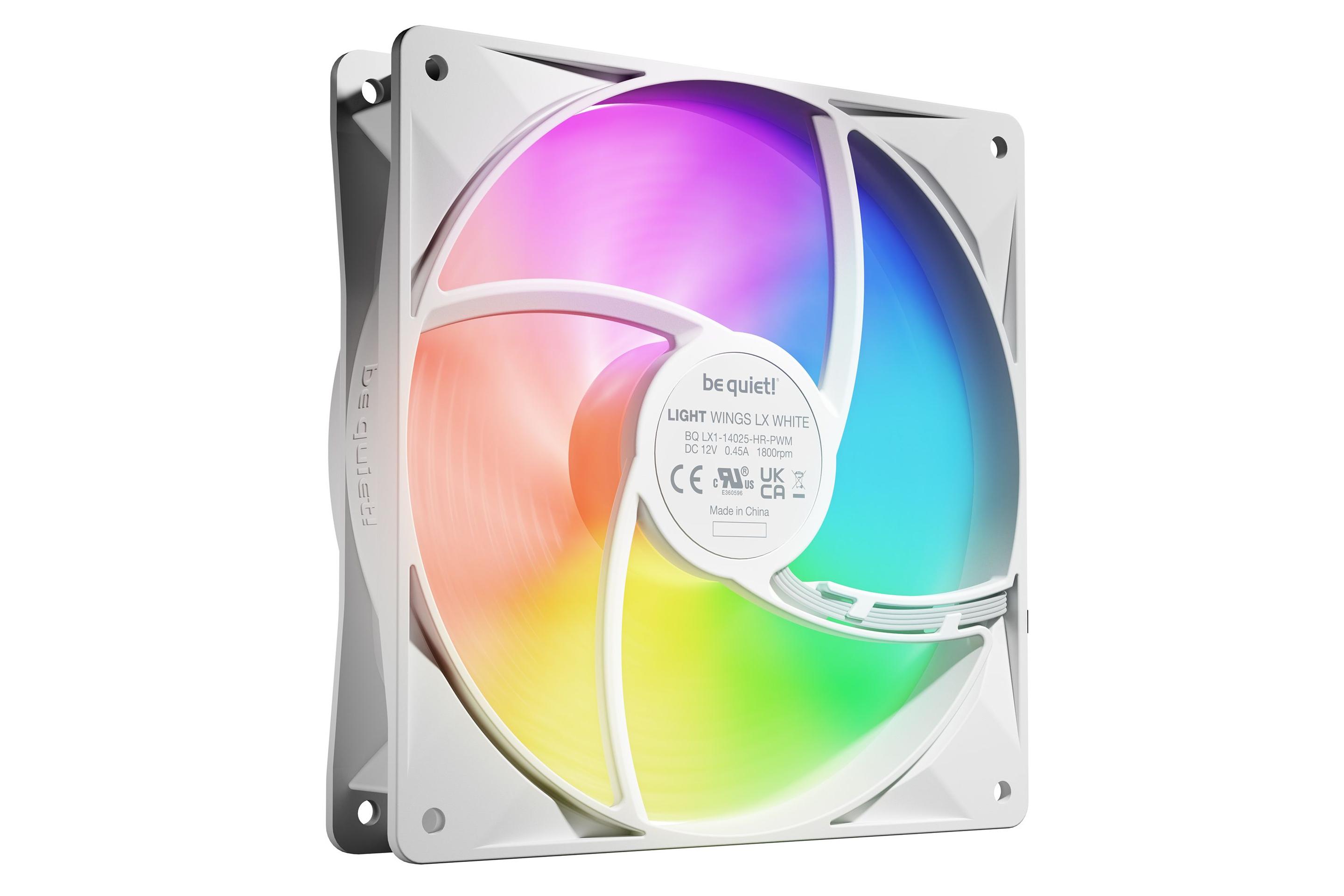Kit de Ventoinhas para Caixa PC BE QUIET! Light Wings LX 140mm PWM High Speed 3-Pack (5,4 W - Branco) — miniatura 4