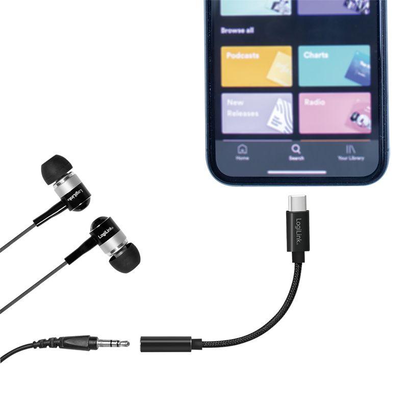 Cabo de Áudio LOGILINK UA0398 (0,13 m - TRRS de 3,5 mm - USB Type-C - Preto), miniatura 5