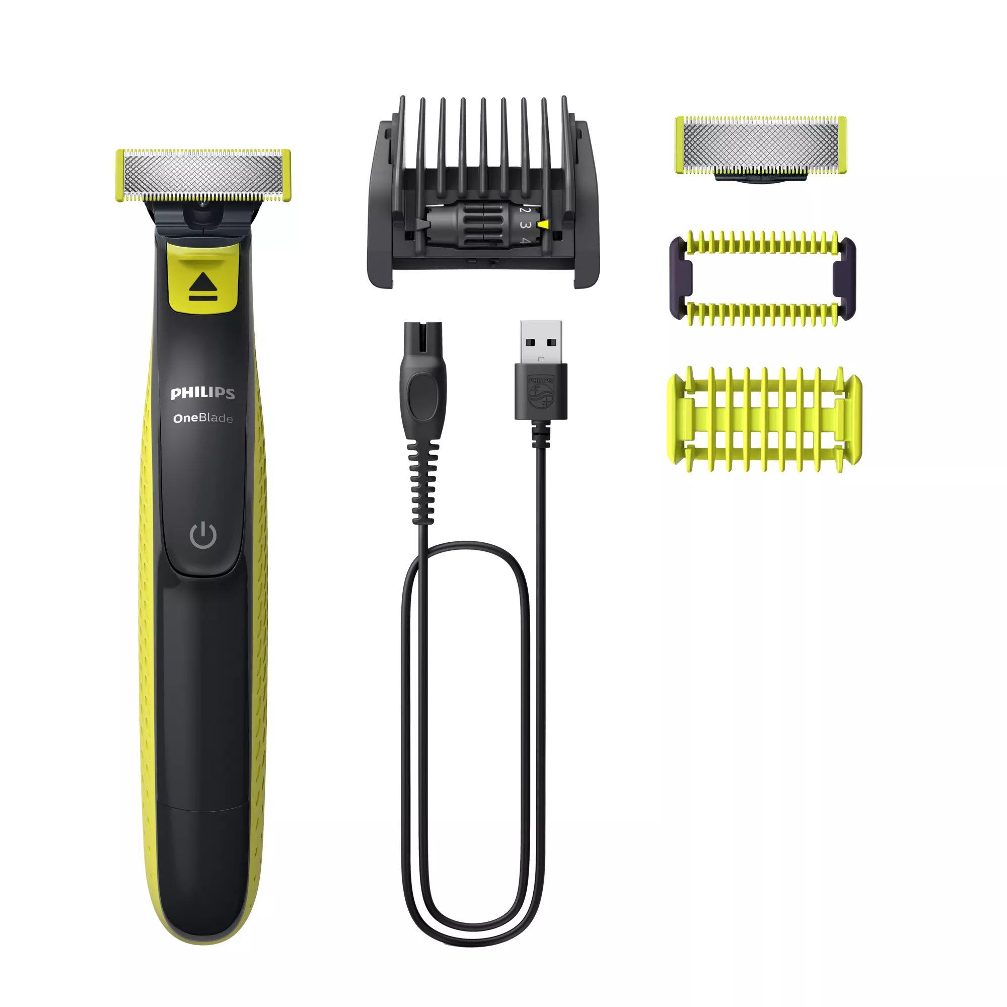 Máquina de Barbear PHILIPS OneBlade 360 QP2824/20 (Cinzento e Lima)