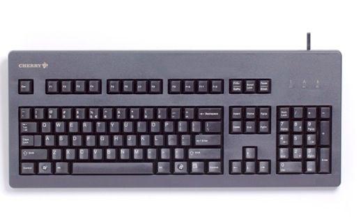 Teclado CHERRY G80-3000LSCDE-2 (DE - Cherry MX Blue - Tamanho completo - Preto)