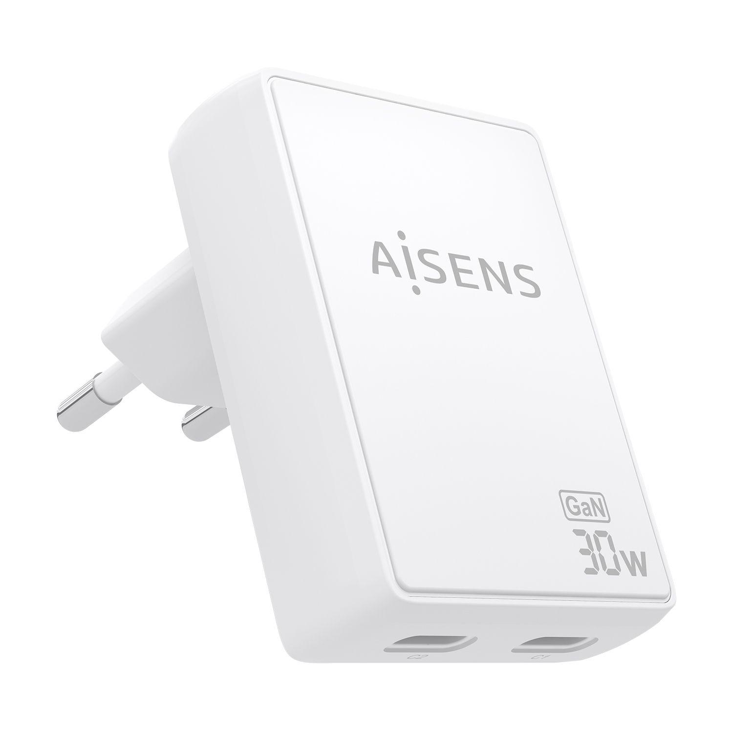 Carregador de Parede AISENS ASCH-30W2P075-W (30 W - Branco)