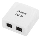Tomada de Rede de Superfície LANBERG OU5-0002-W (2 tomadas RJ45 - Branco), imagem 1