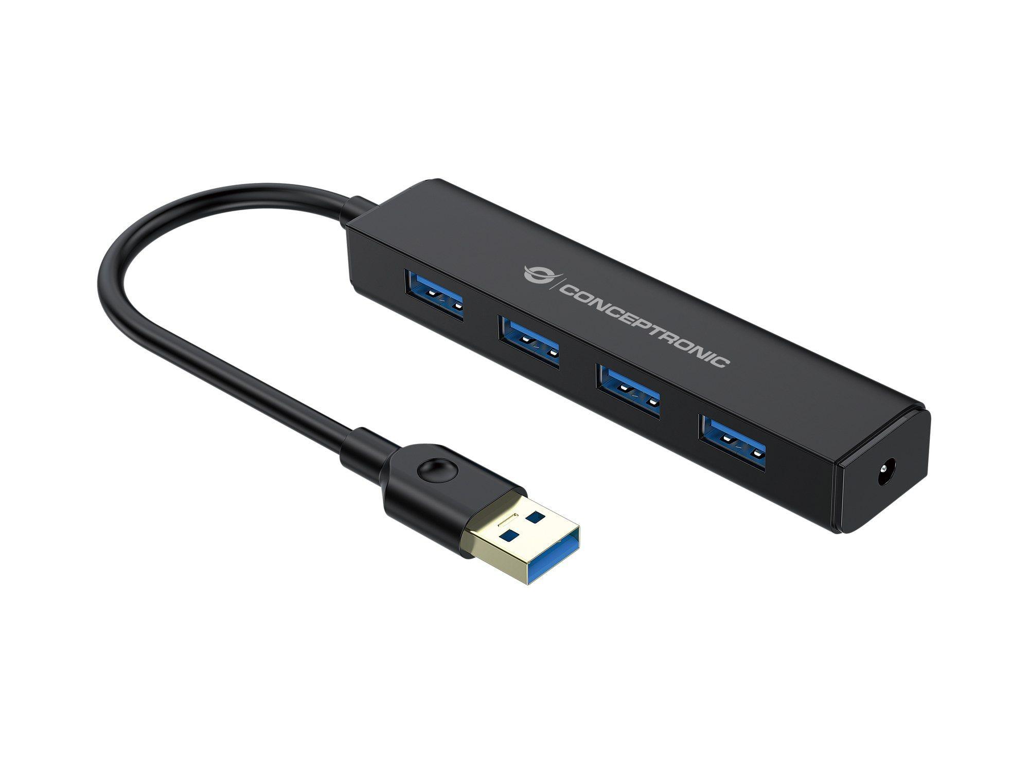 Hub USB CONCEPTRONIC C4PUSB3 (0,15 m - USB 3.2 Gen 1 Type-A - Preto)