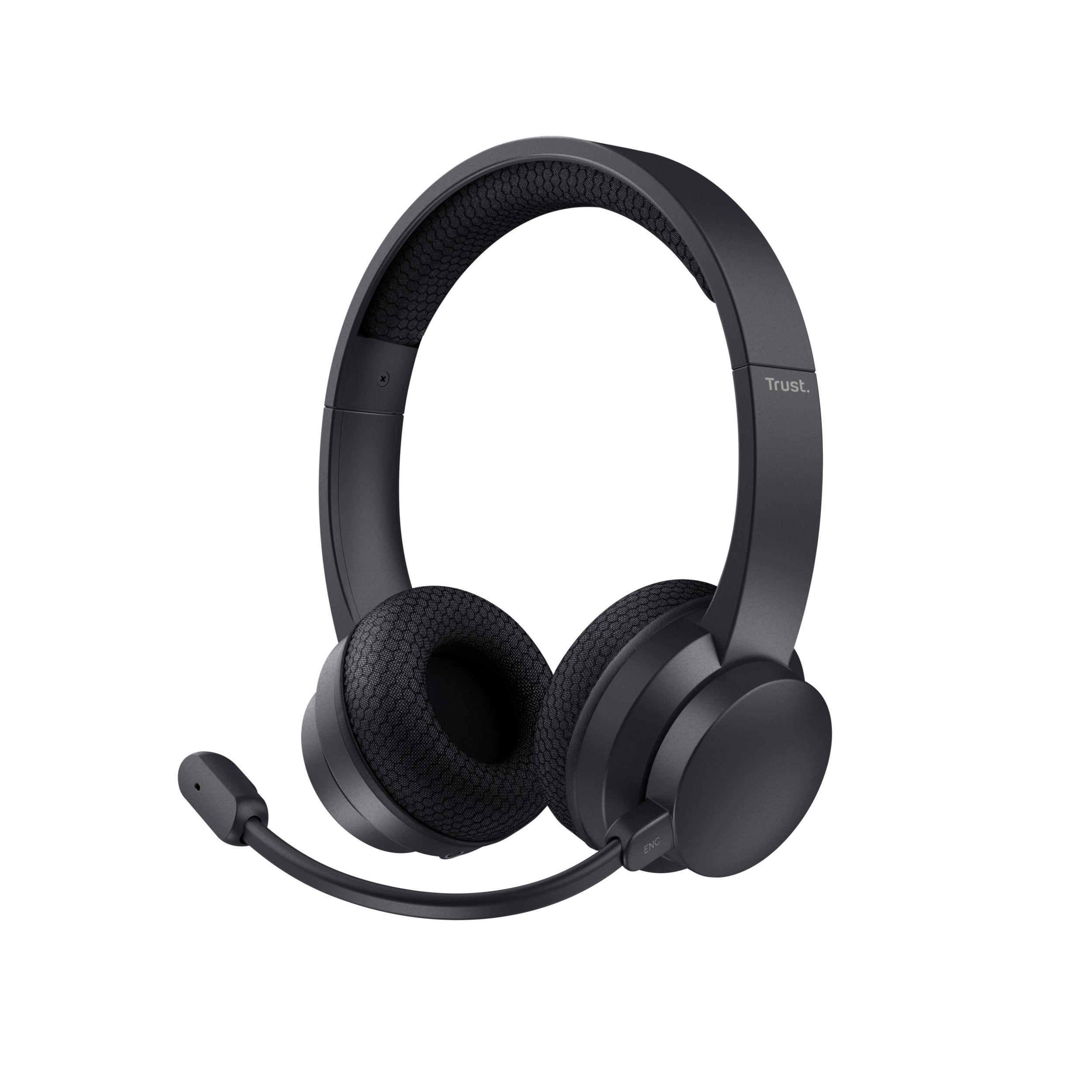 Headset TRUST Ayda Wireless ENC (Binaural - Com fios e sem fios - Supra-aural - Preto)