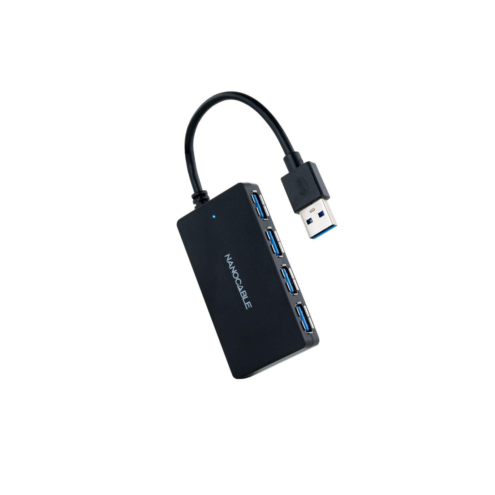 Hub USB NANOCABLE 10.16.4403 (0,15 m - USB 2.0/1.1 - Preto)