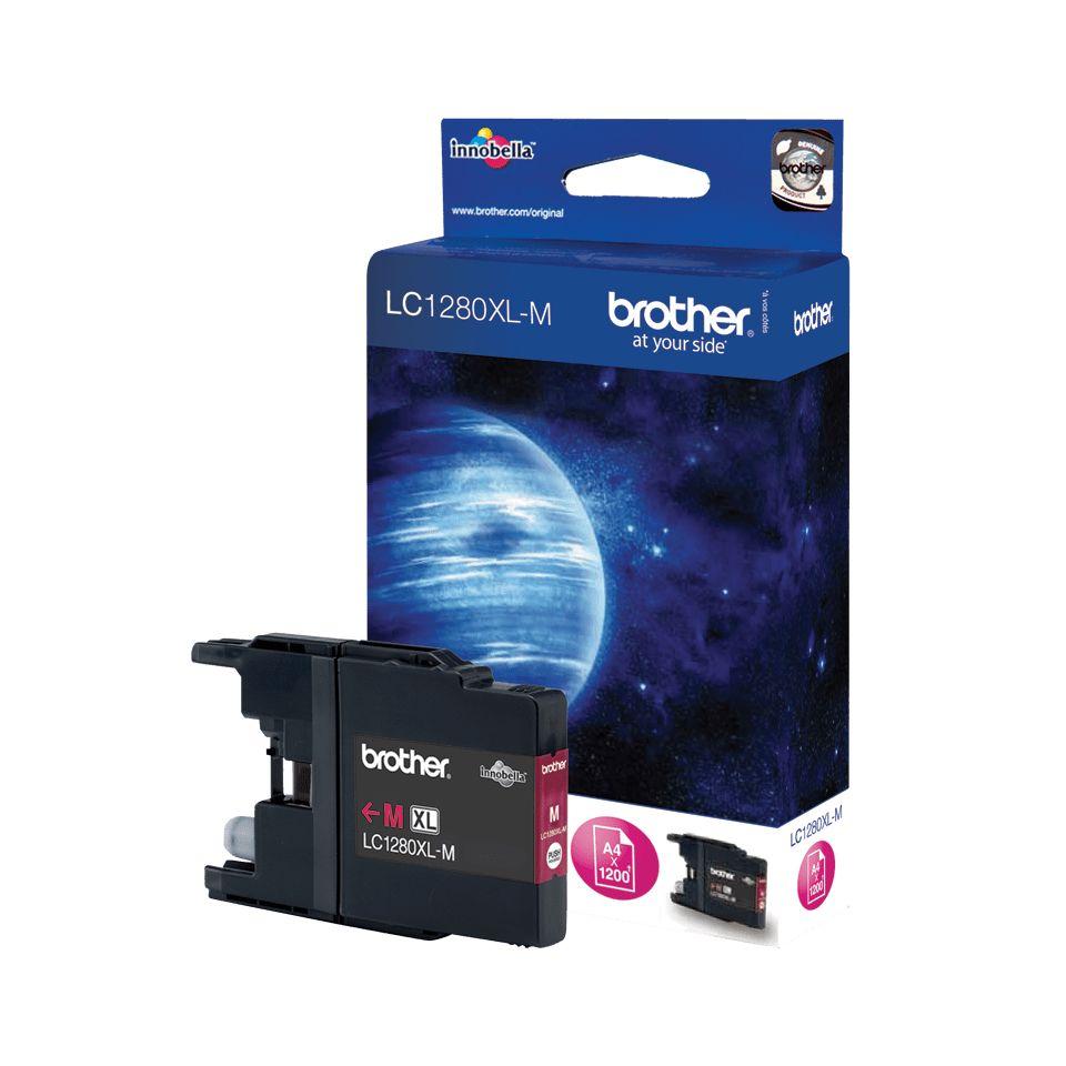 Tinteiro BROTHER LC1280XLM (1200 páginas a cores - Magenta)